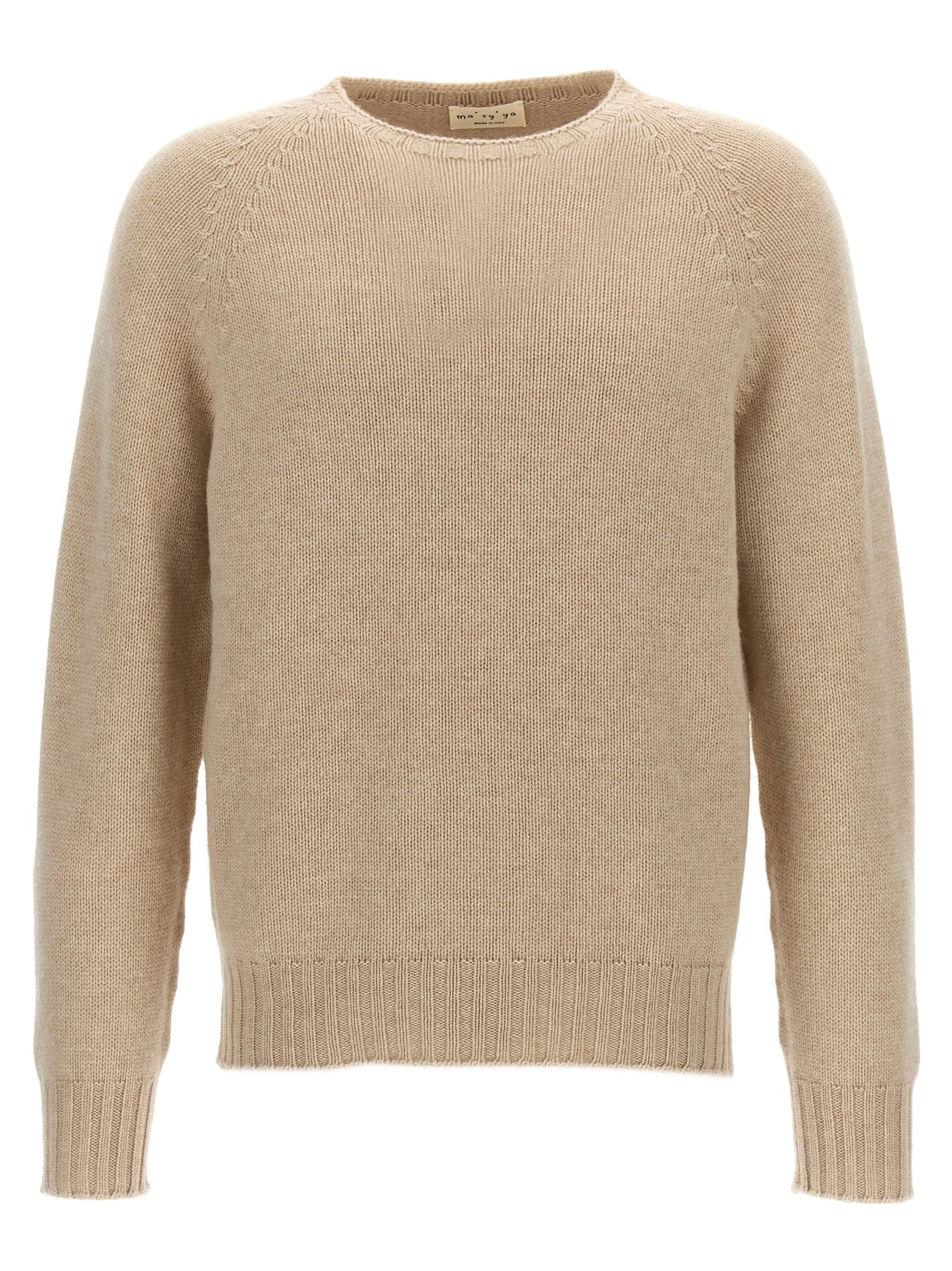 MA'RY'YA Beige Wool Cardigan