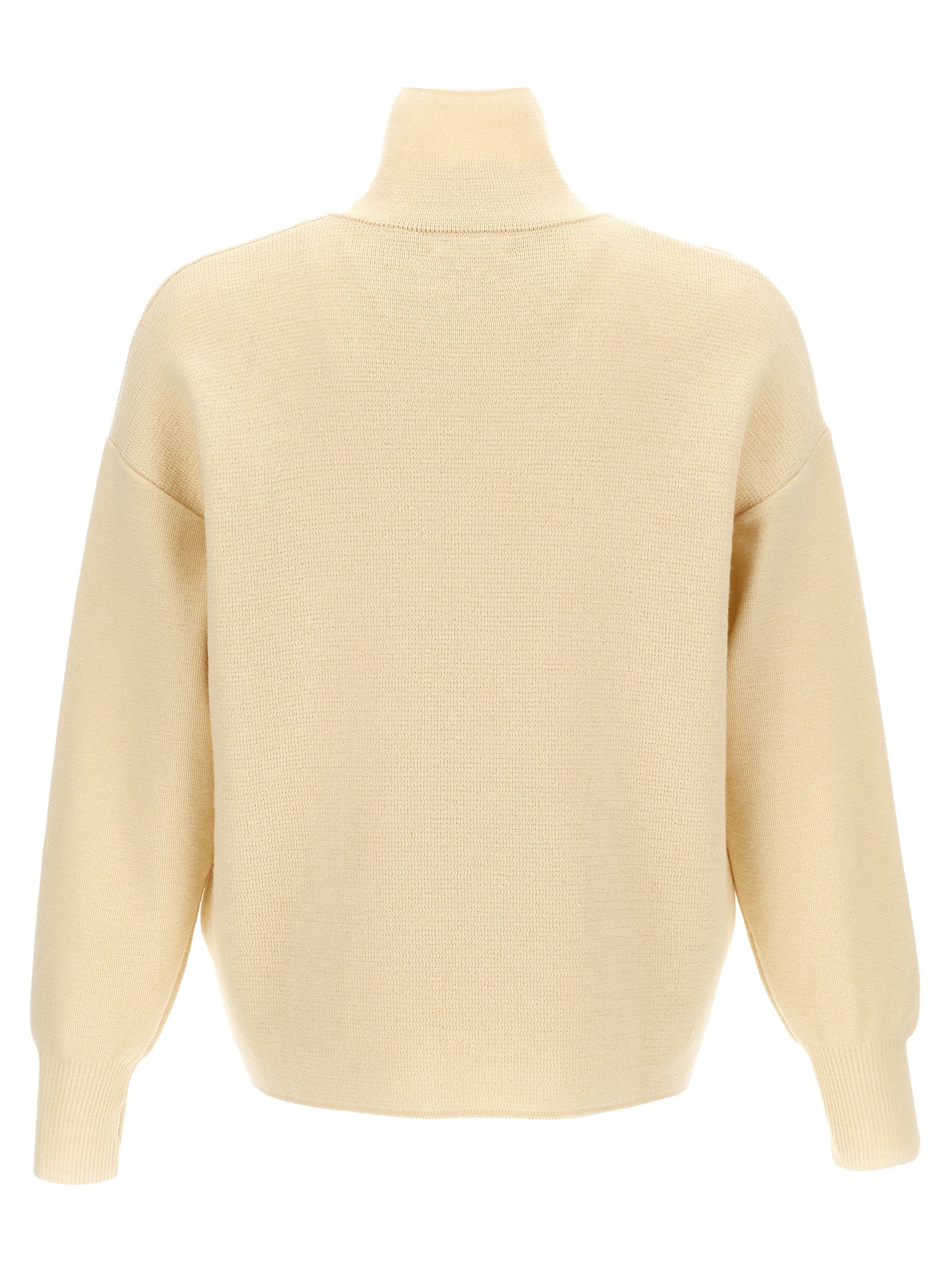 MA'RY'YA White Merino Wool Cardigan