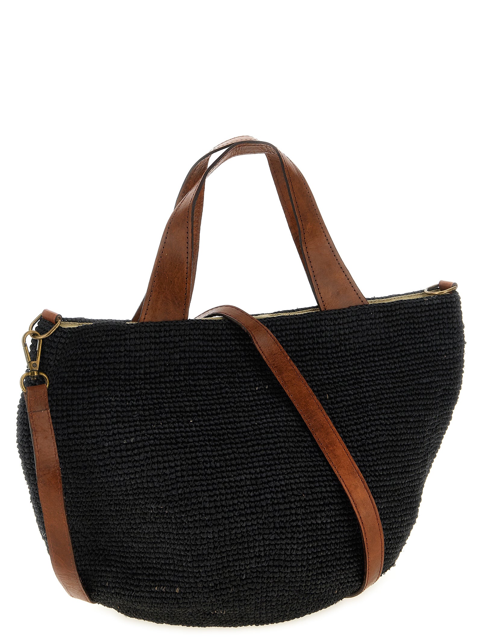Ibeliv Black Raffia Handbag