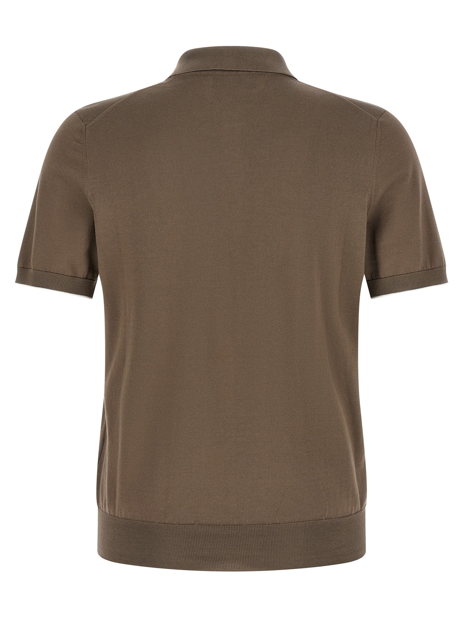 Brunello Cucinelli Brown Cotton Polo Shirt