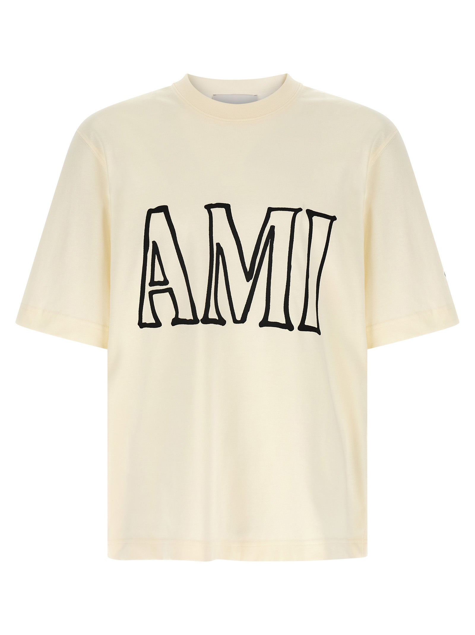 Ami Paris Beige Cotton T-Shirt