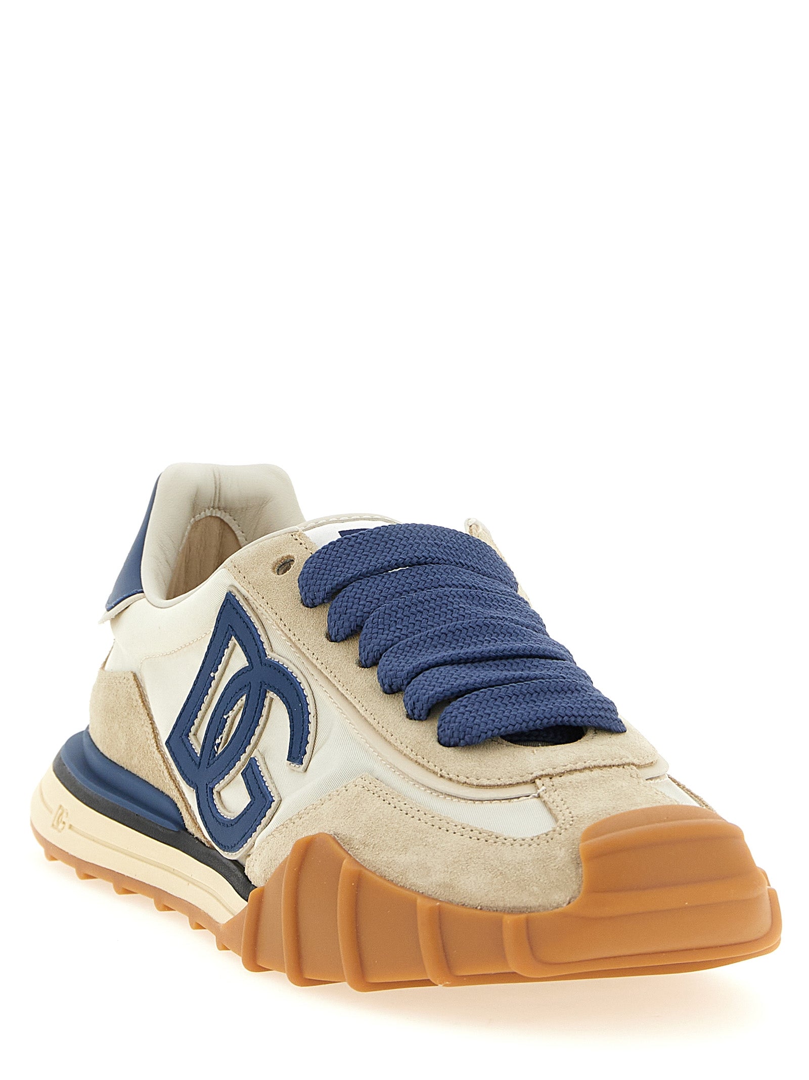 Dolce & Gabbana Blue Calfskin Athletic Sneakers