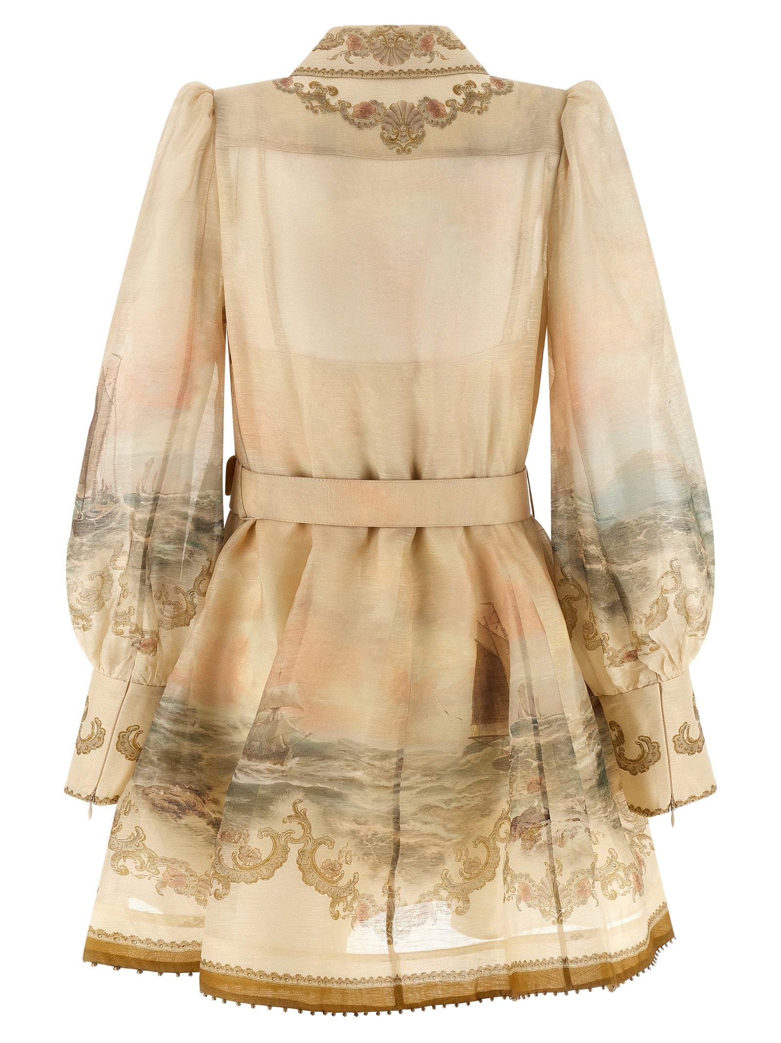 Zimmermann Beige Linen Short Dress