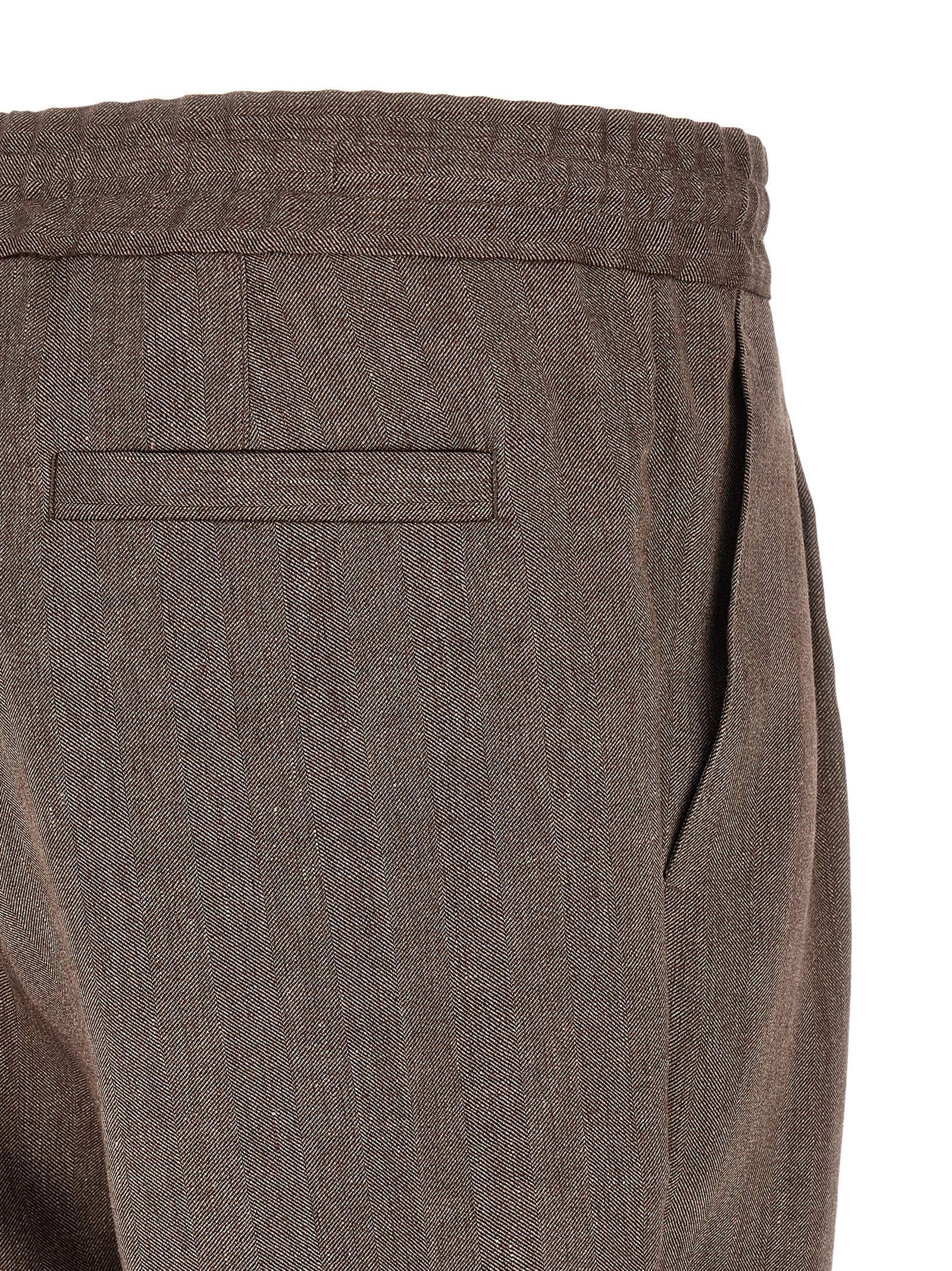 Brunello Cucinelli Brown Linen Bermuda Shorts