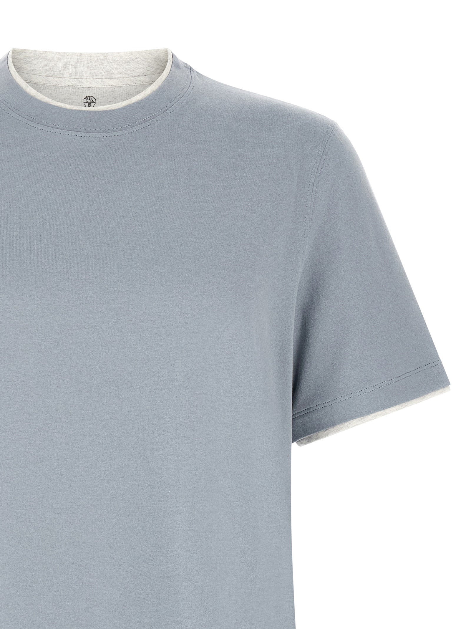 Brunello Cucinelli Blue Cotton T-Shirt