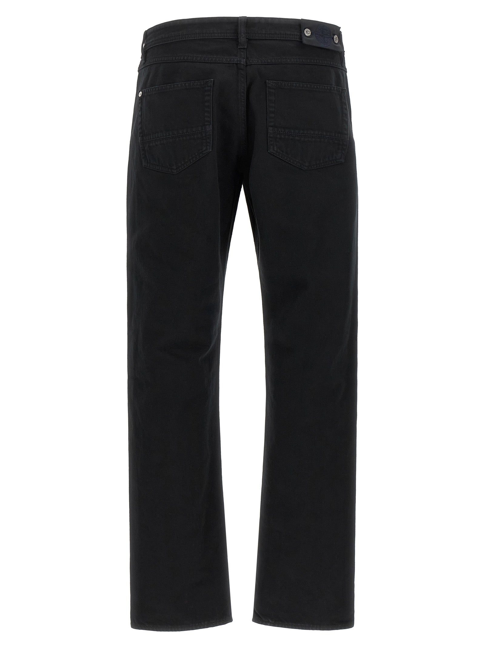 Stone Island Black Cotton Straight-Leg Jeans