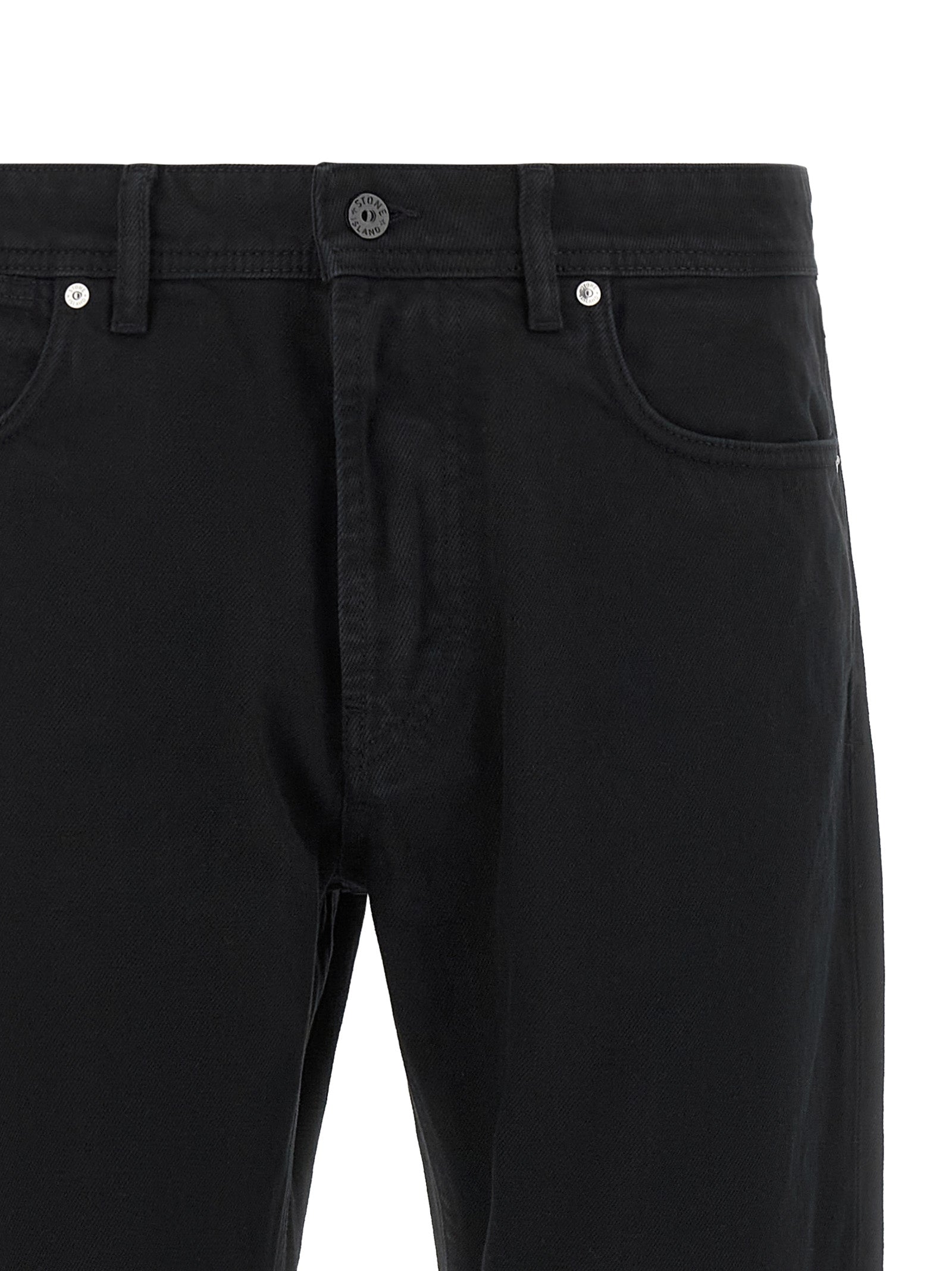 Stone Island Black Cotton Straight-Leg Jeans