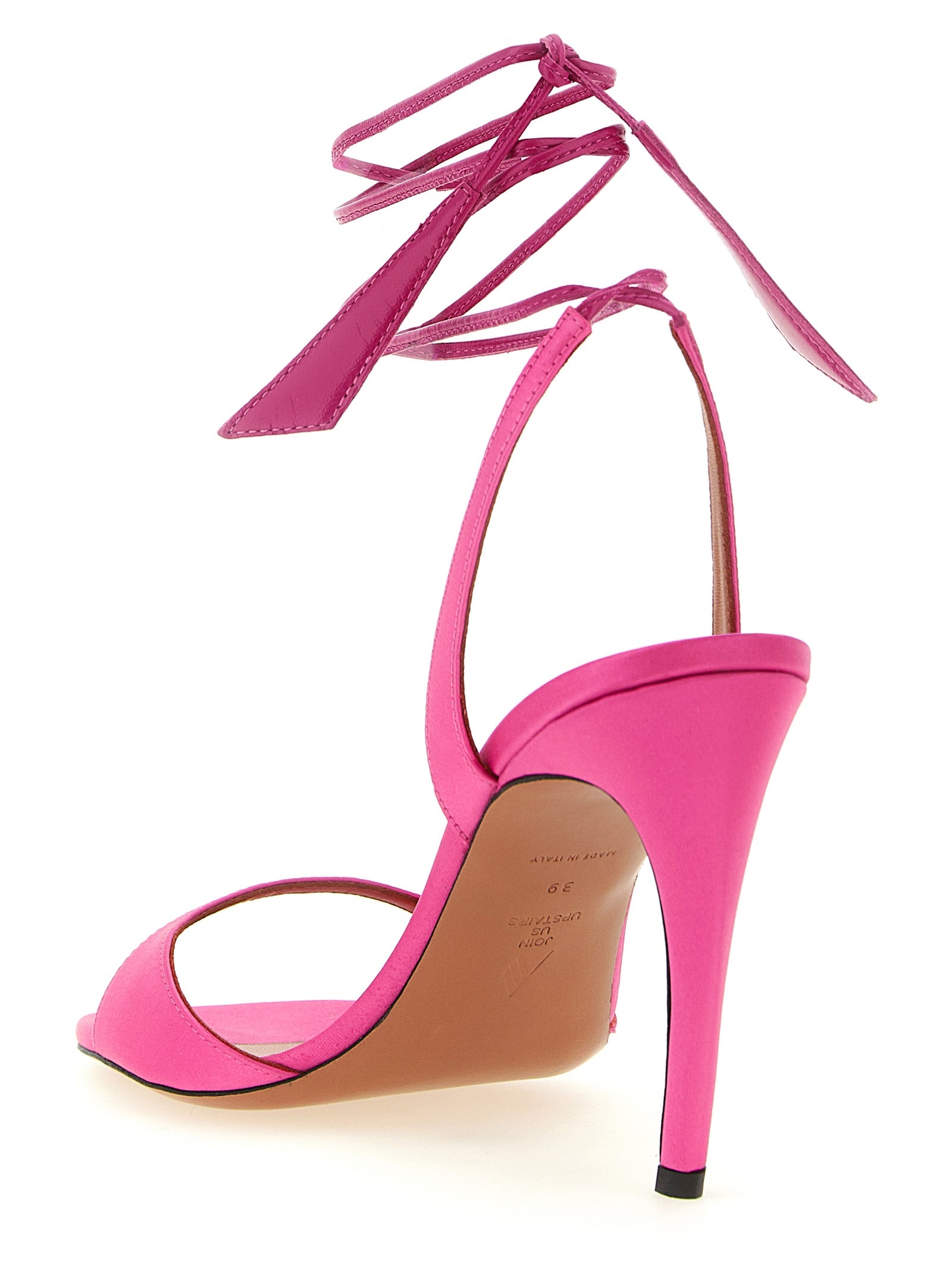 The Attico Fuchsia Leather Stiletto Heel Sandals