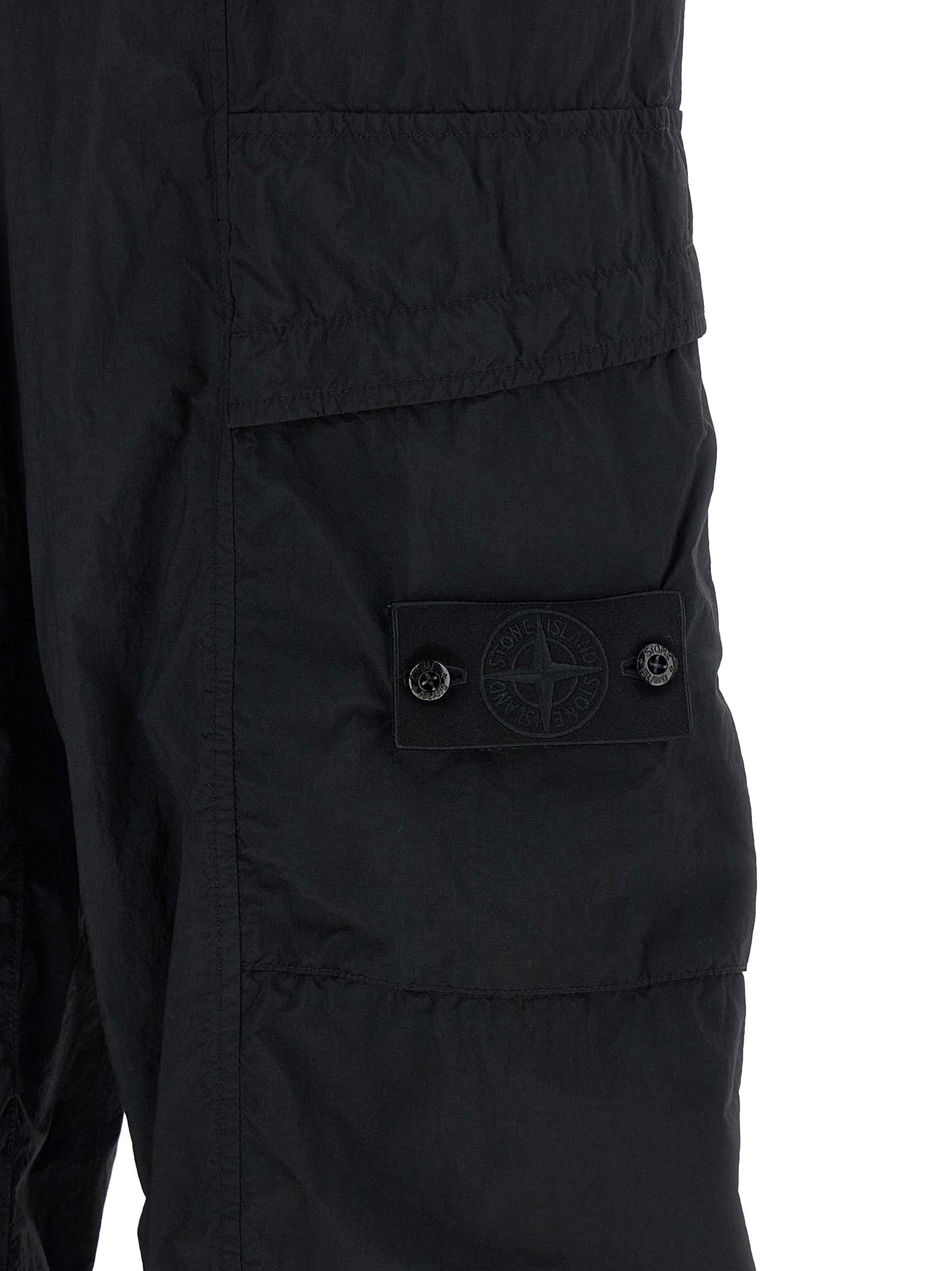 Stone Island Black Polyamide Cargo Pants