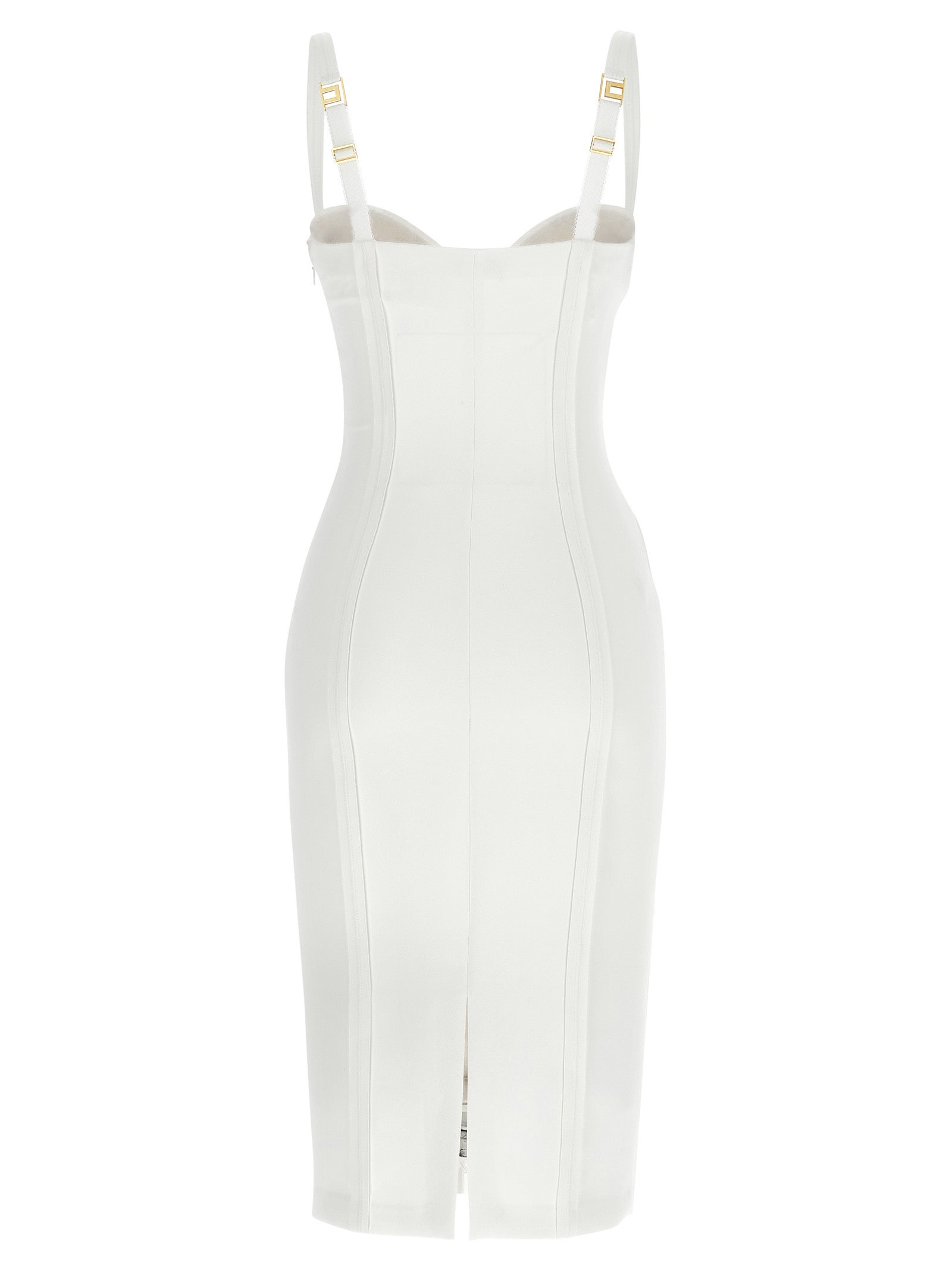 Elisabetta Franchi White Polyester Midi Dress
