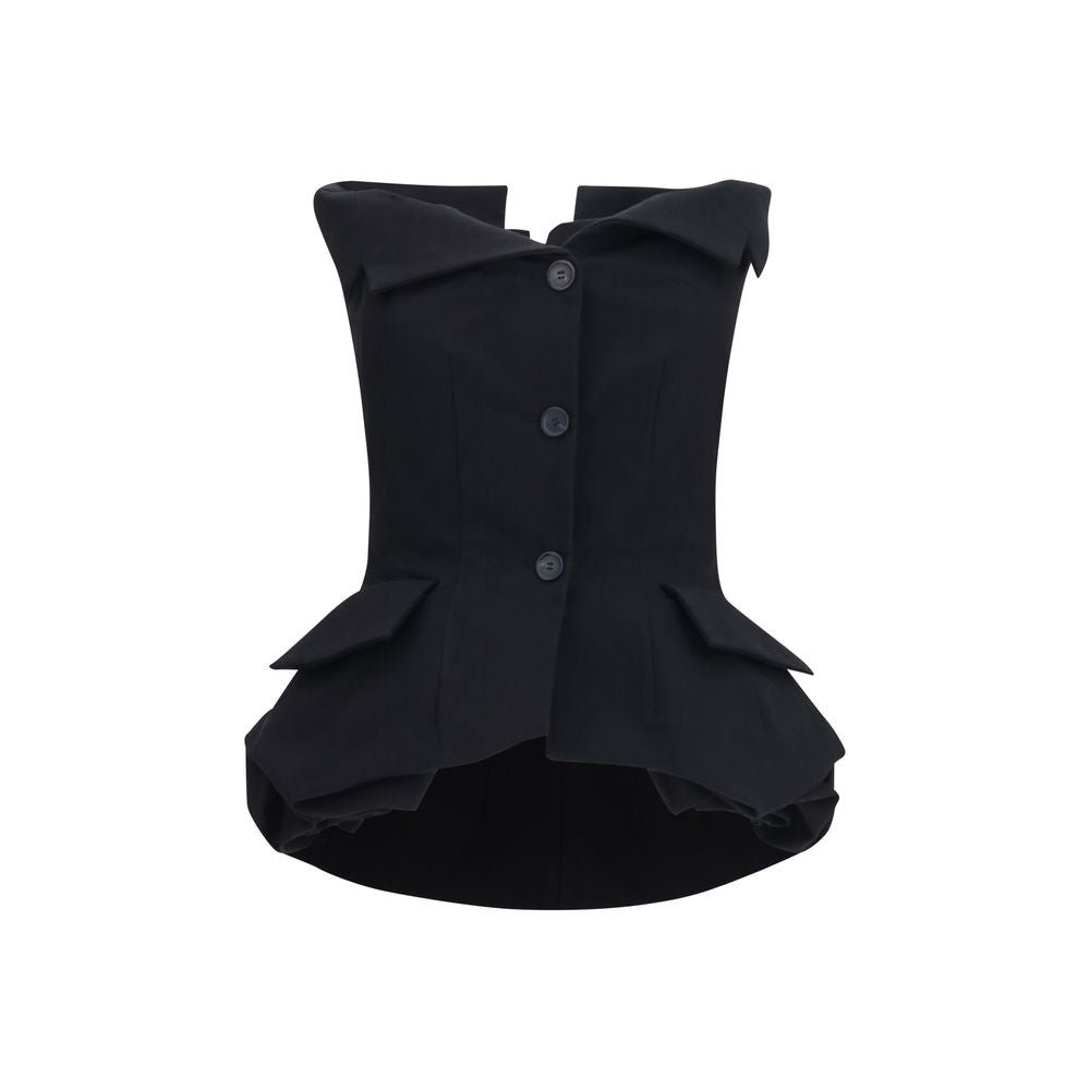 Magda Butrym Black Silk Waistcoat