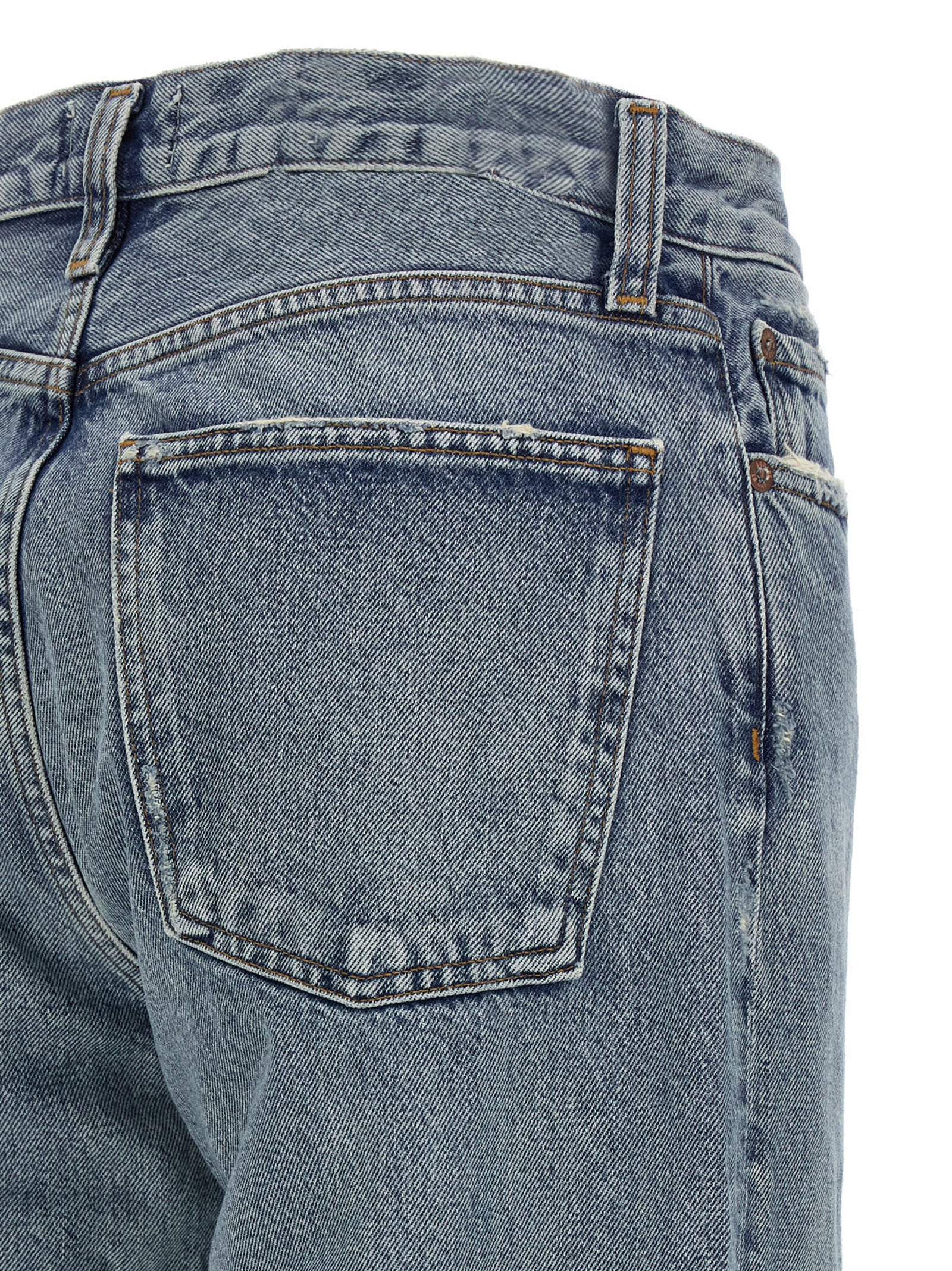 Agolde Blue Cotton Relaxed Fit Jeans
