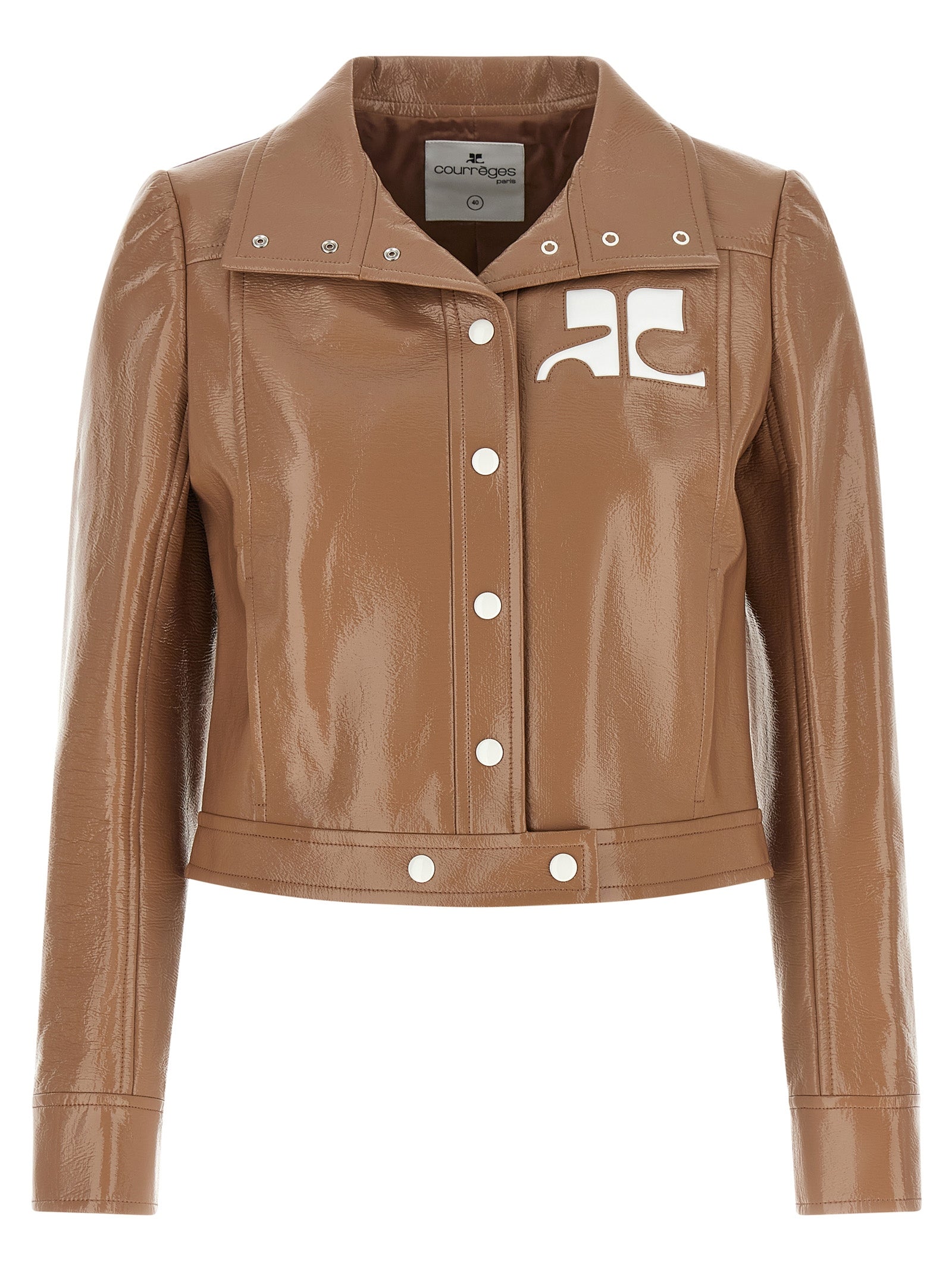 Courrèges Brown Cotton Full-Length Jacket