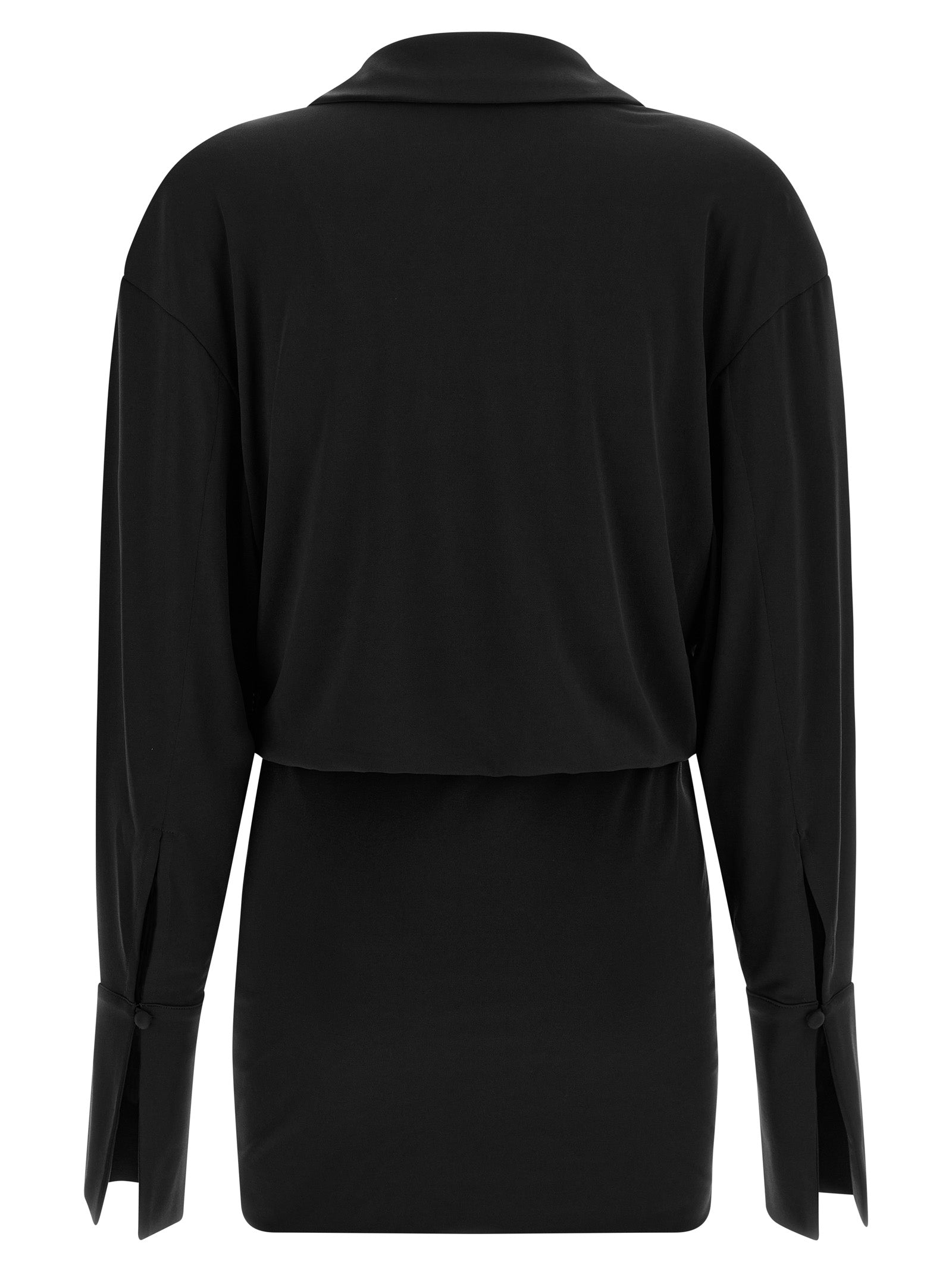 The Andamane Black Polyester Short Dress