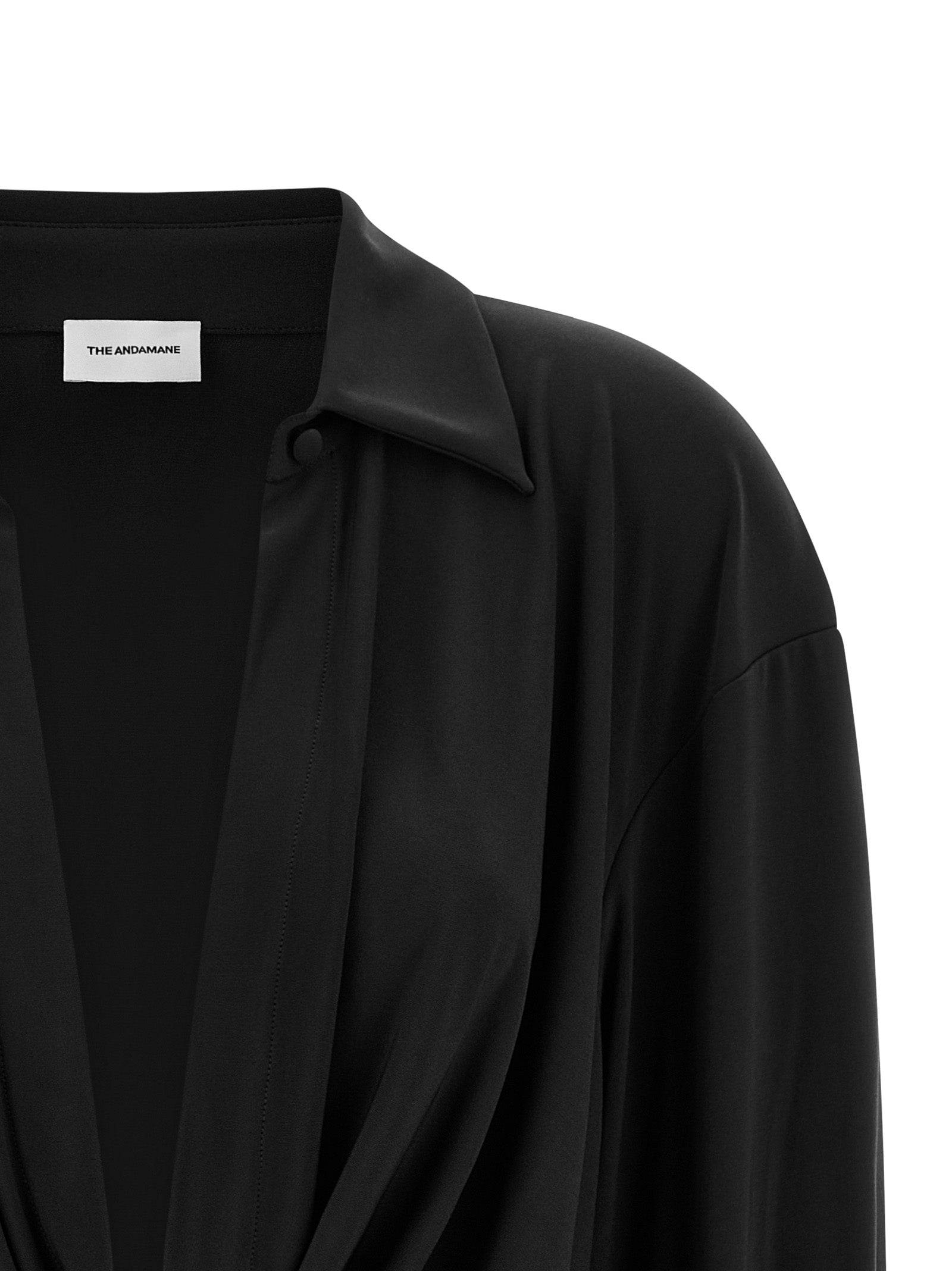 The Andamane Black Polyester Short Dress