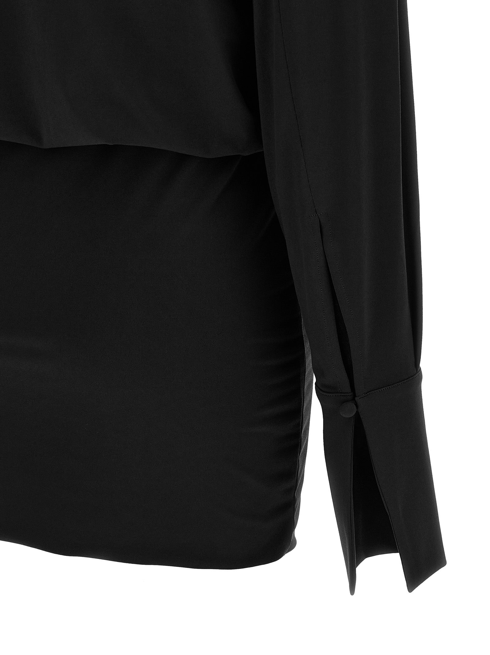 The Andamane Black Polyester Short Dress