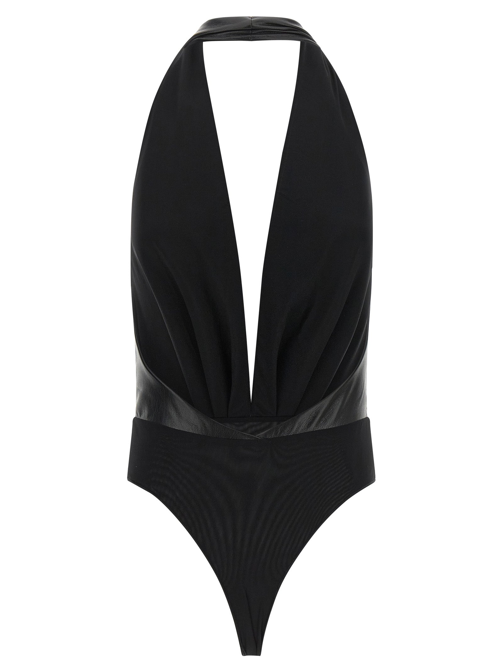 The Andamane Black Polyester Bodysuit