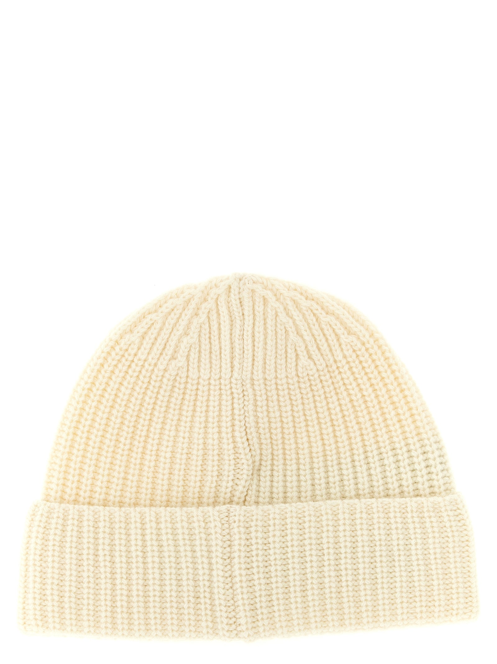 Stone Island White Virgin Wool Beanie