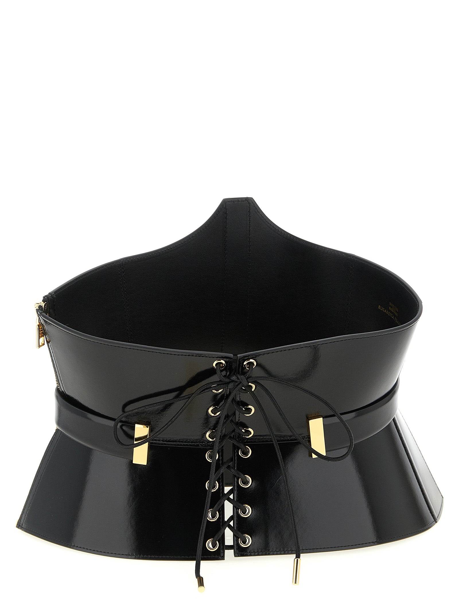 Elisabetta Franchi Black Leather High-Waist Belt