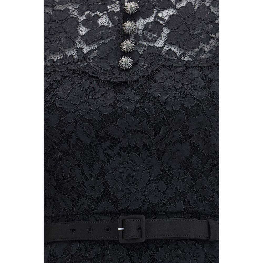 Self-Portrait Black Polyester Casual Dress