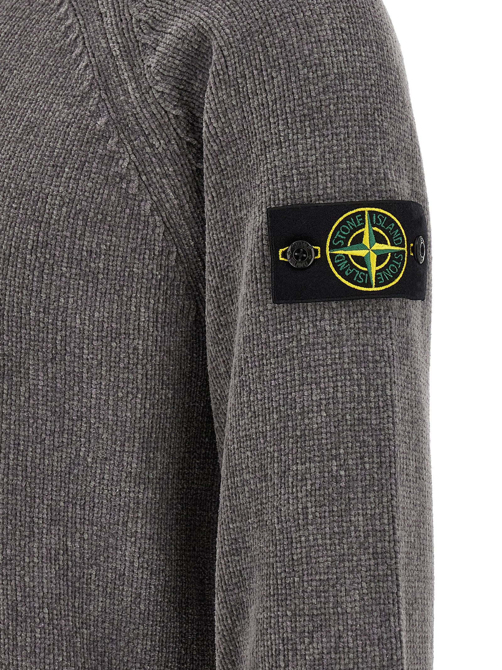 Stone Island Gray Cotton Cardigan