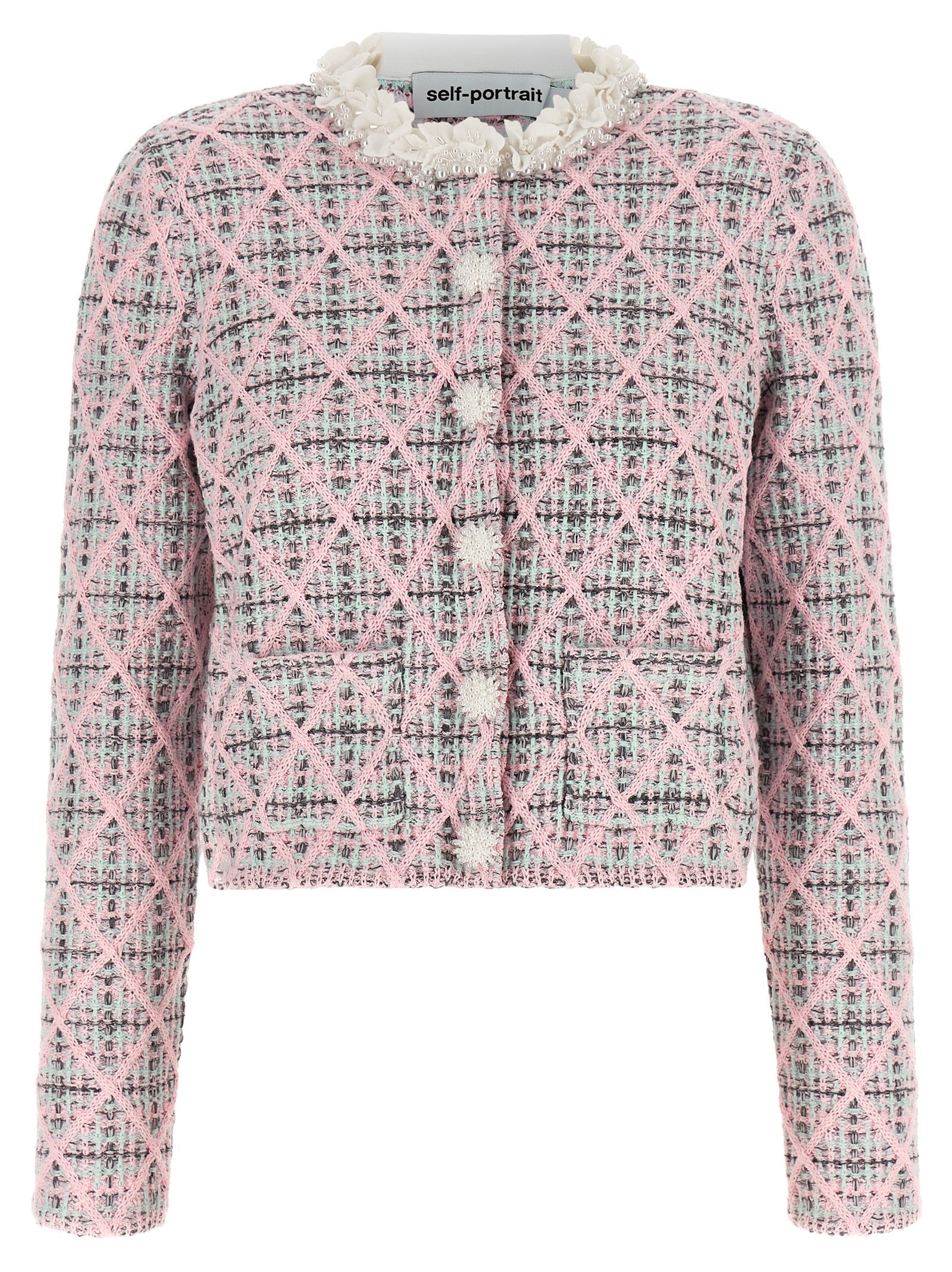Self-Portrait Multicolor Cotton Cardigan