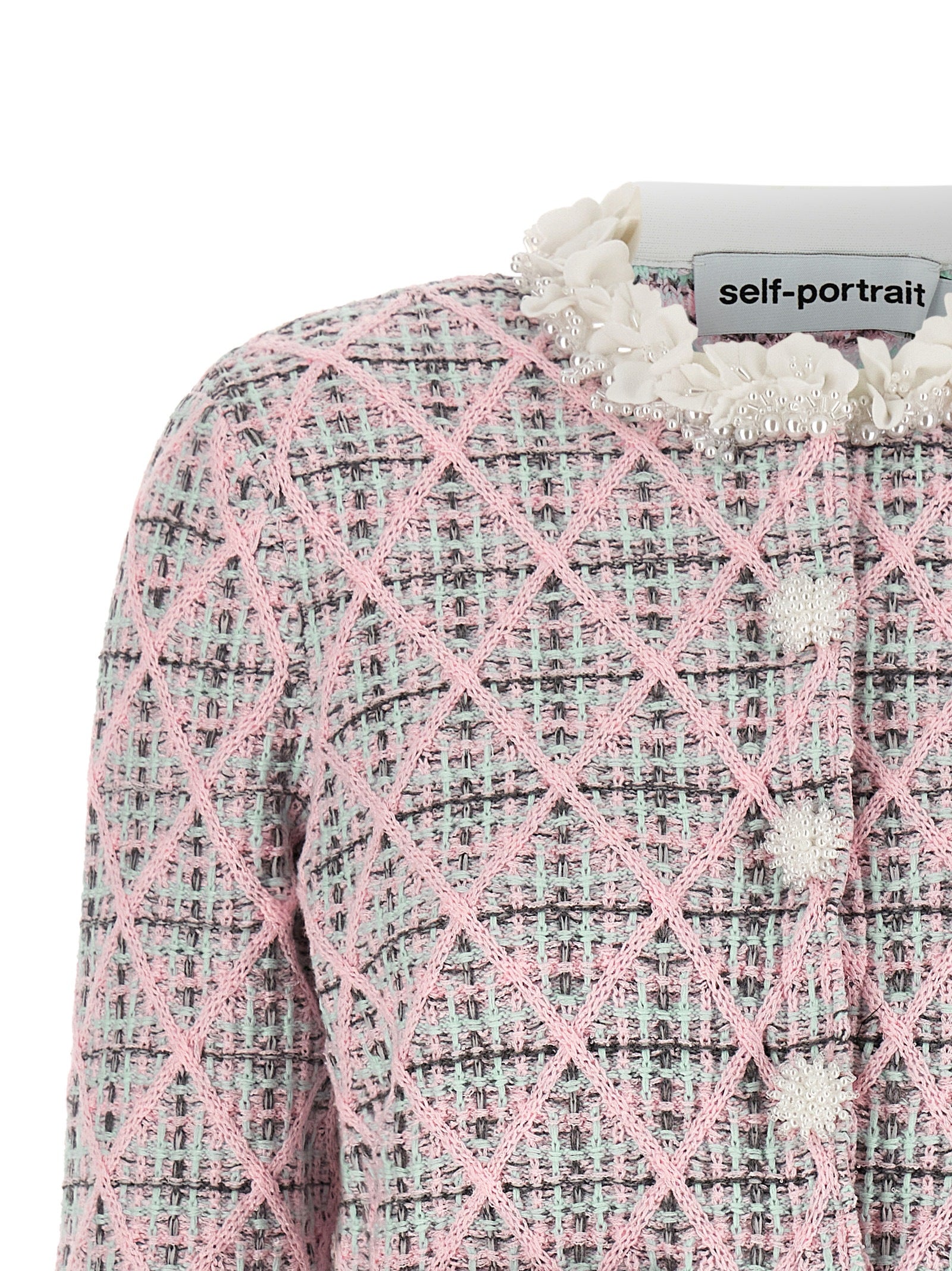 Self-Portrait Multicolor Cotton Cardigan