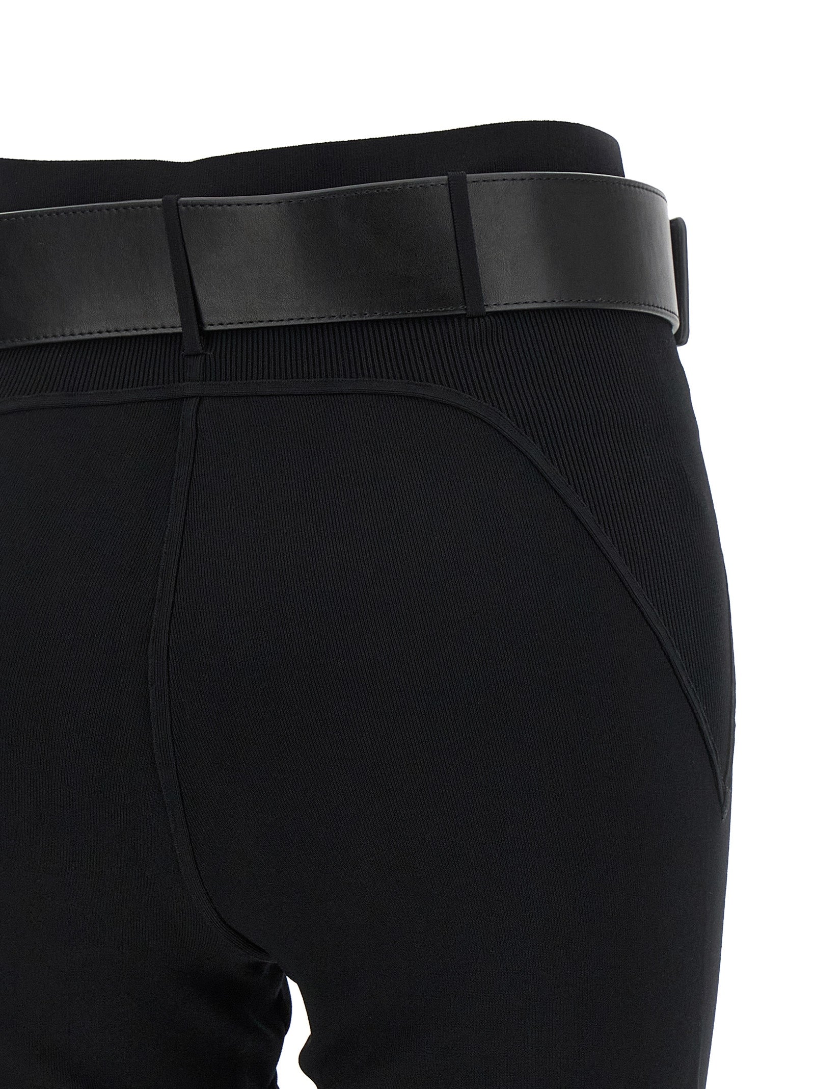 Self-Portrait Black Viscose Leggings