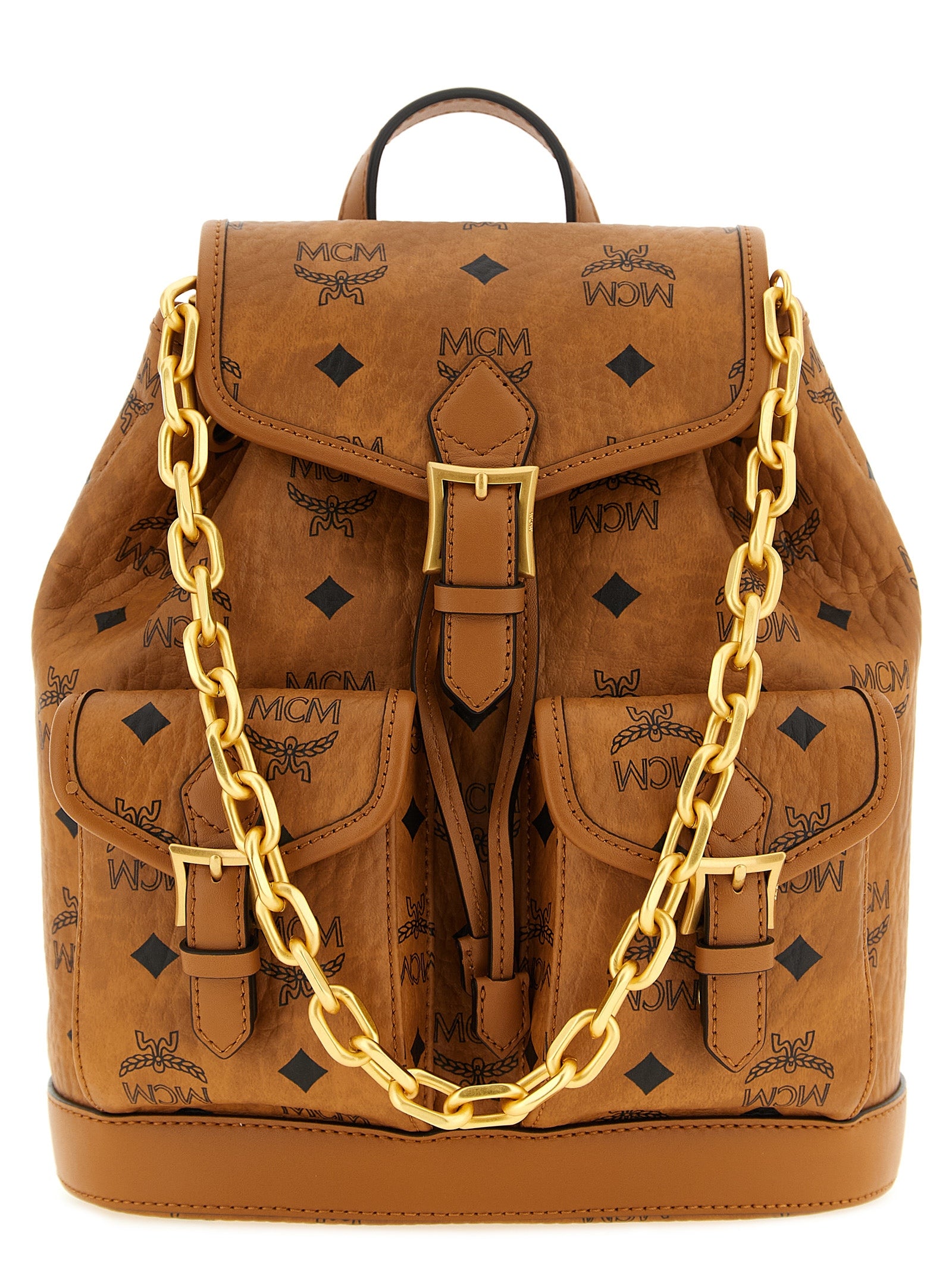 MCM Brown Polyethylene Backpack