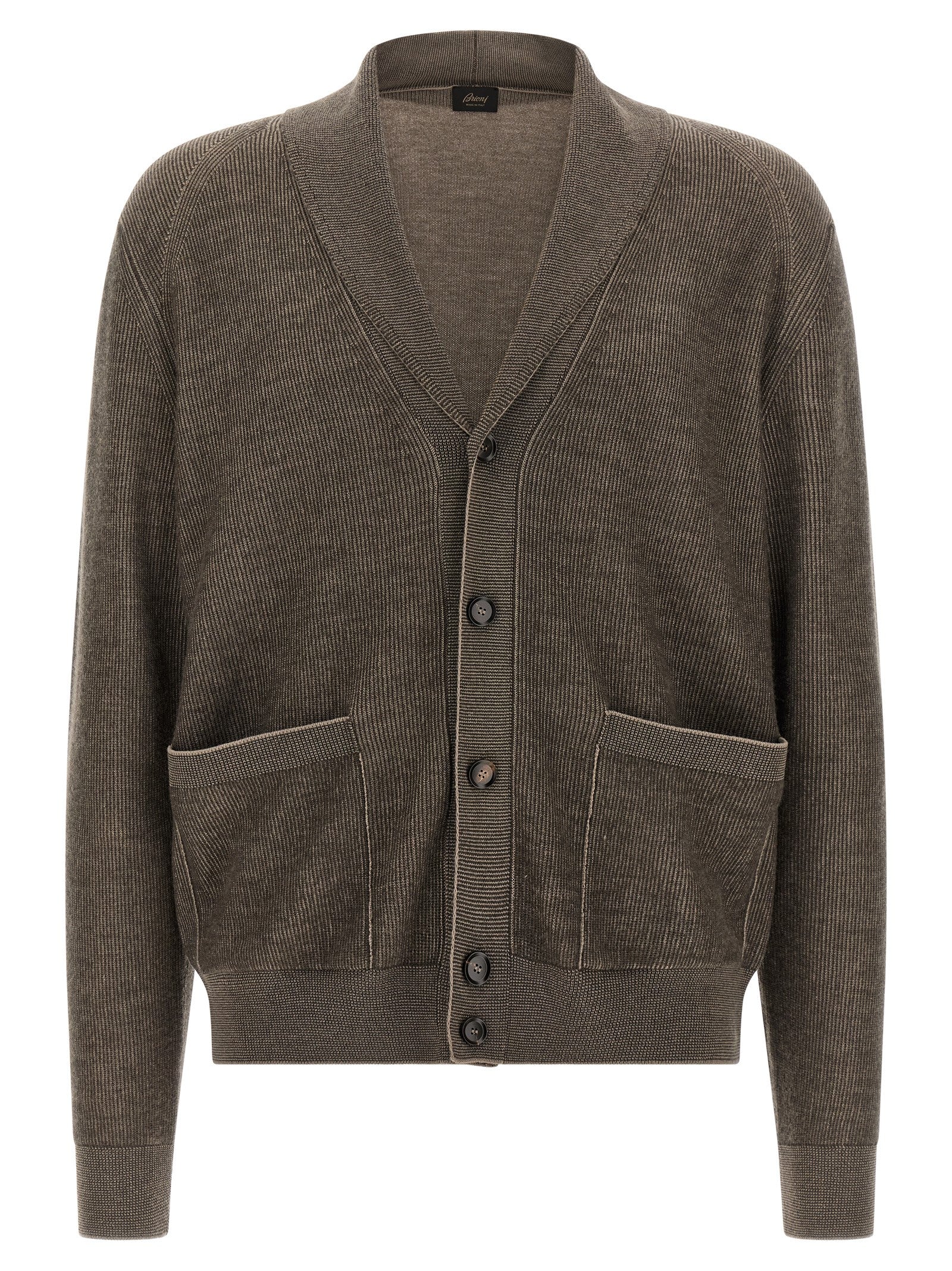 Brioni Brown Cashmere Cardigan