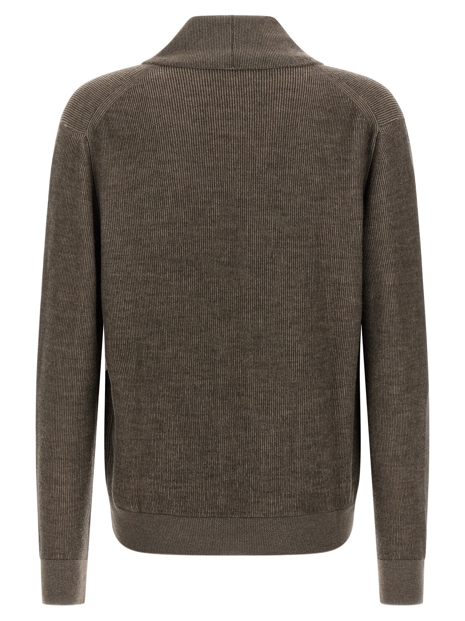 Brioni Brown Cashmere Cardigan