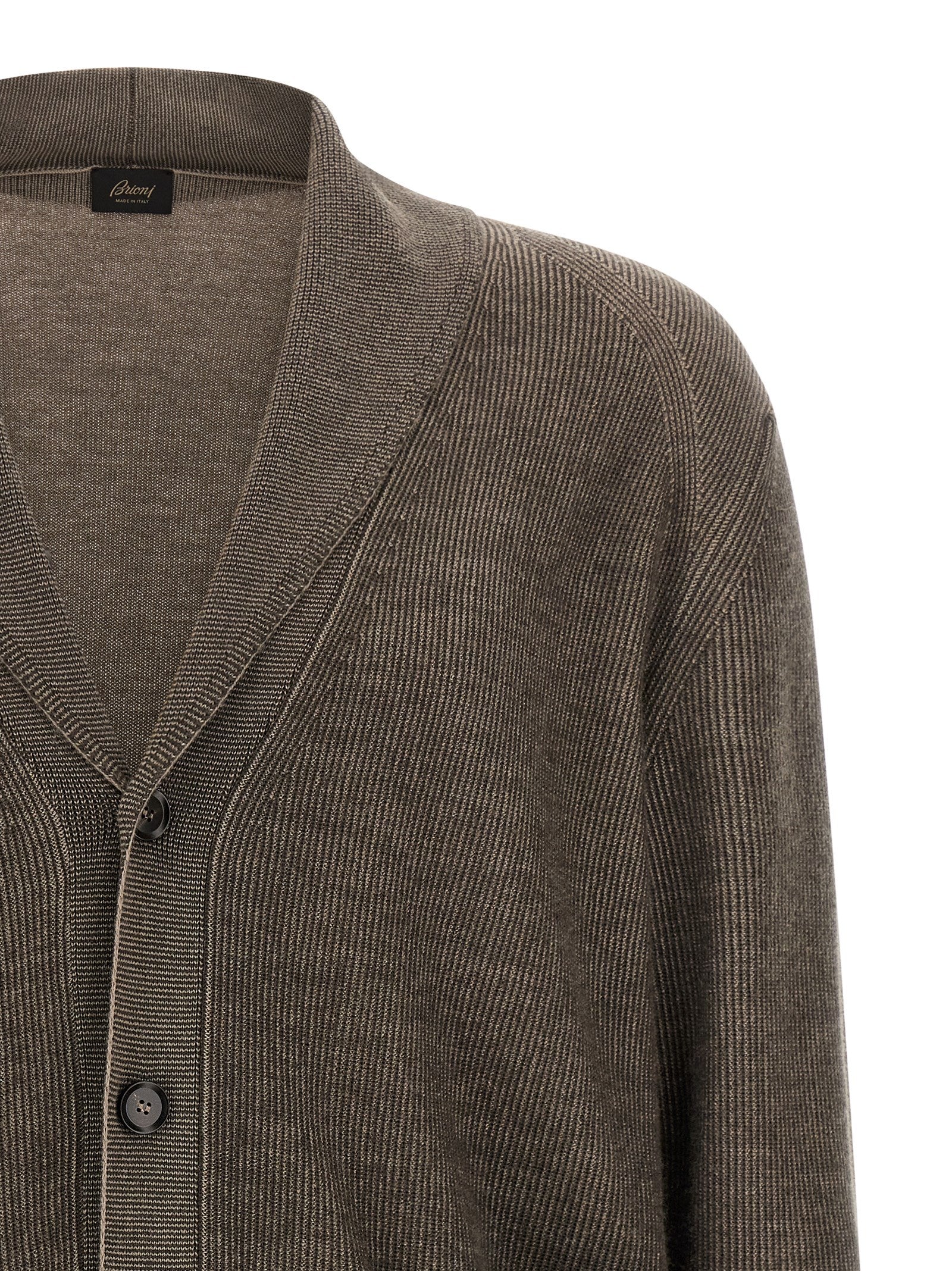 Brioni Brown Cashmere Cardigan