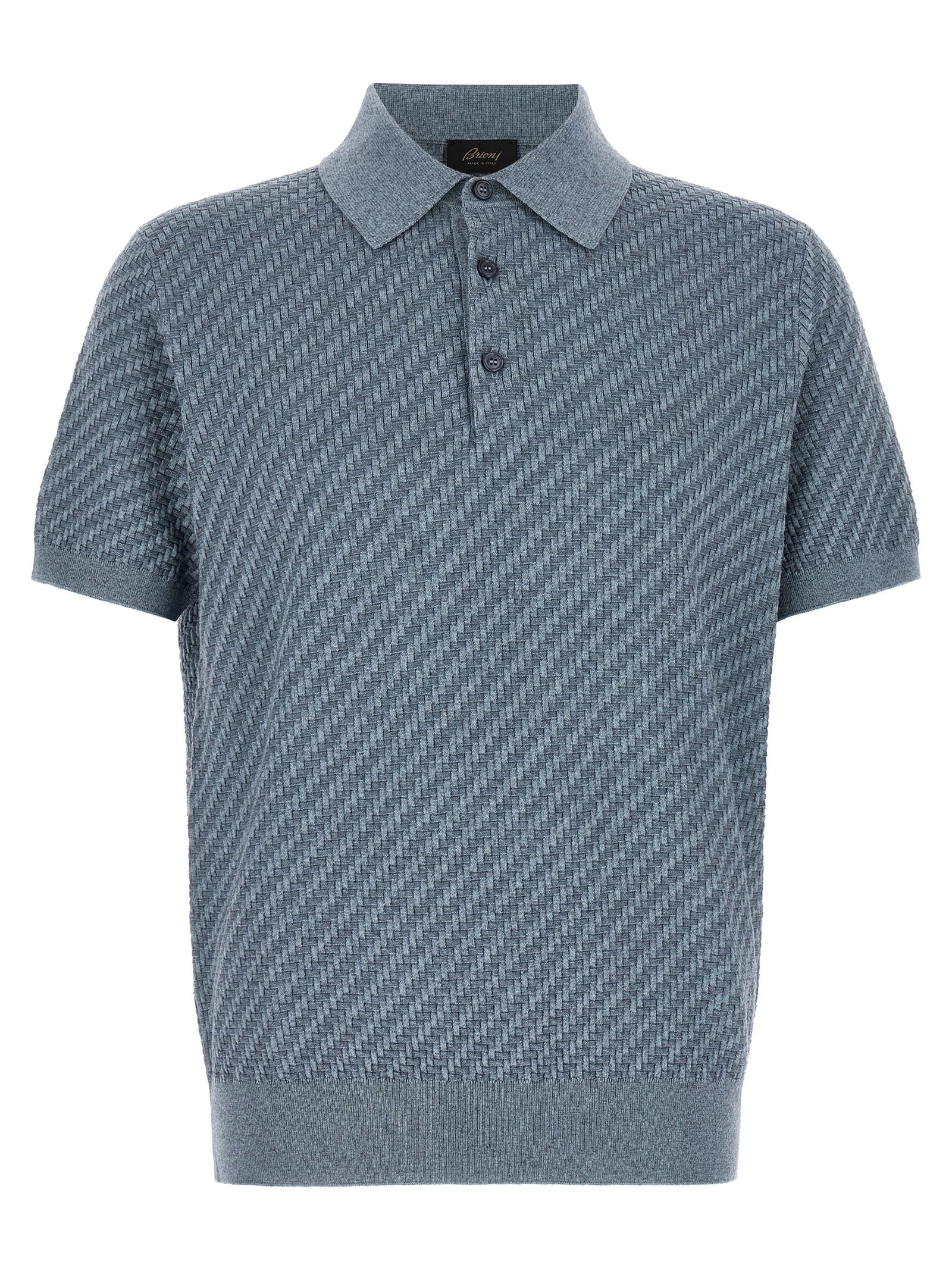 Brioni Blue Cotton Polo Shirt