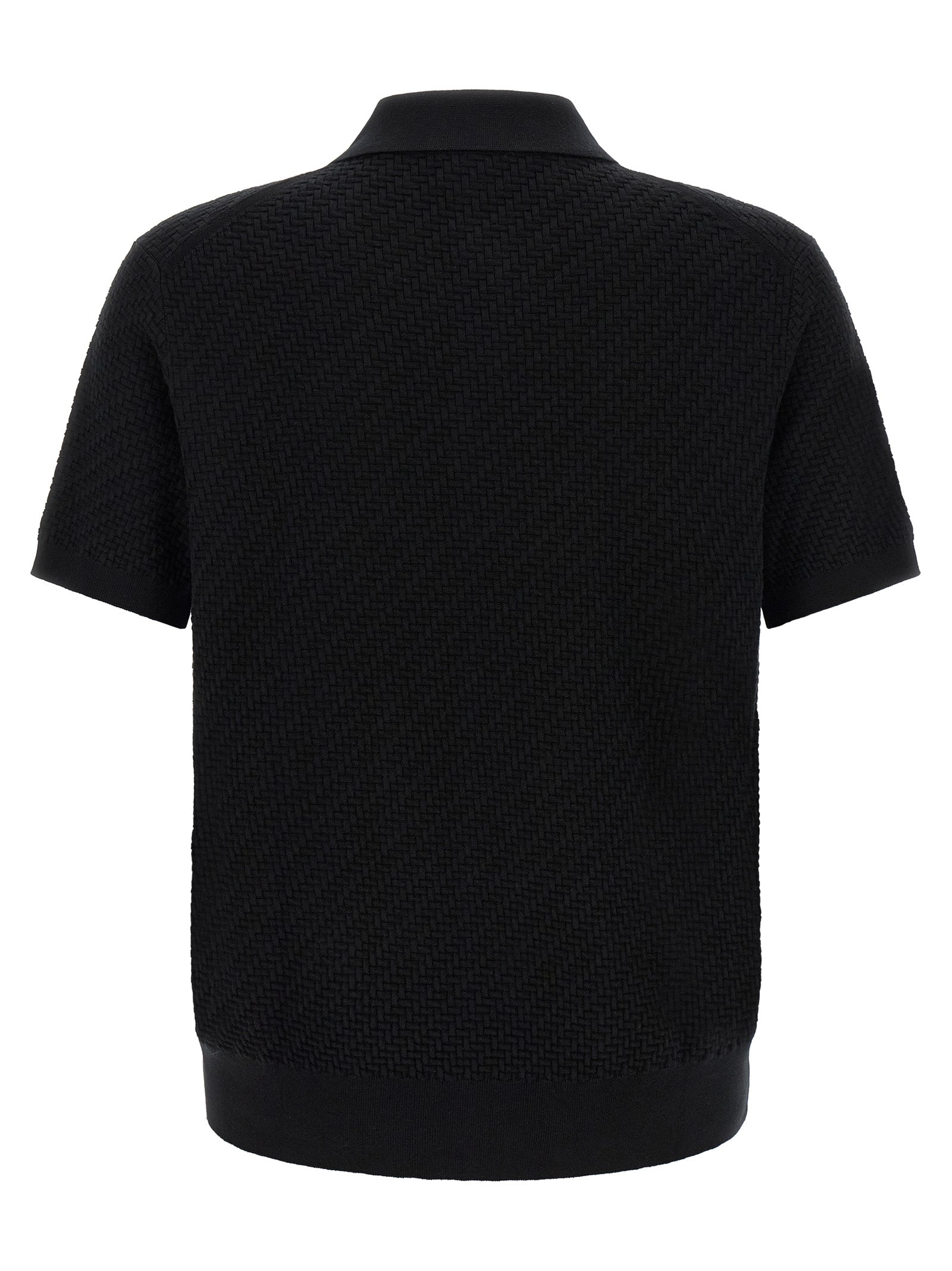 Brioni Black Cotton Polo Shirt