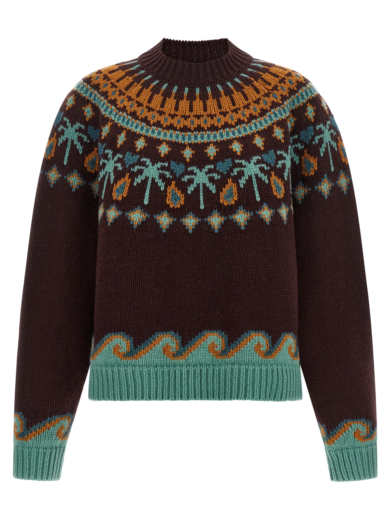 Alanui Brown Virgin Wool Cardigan