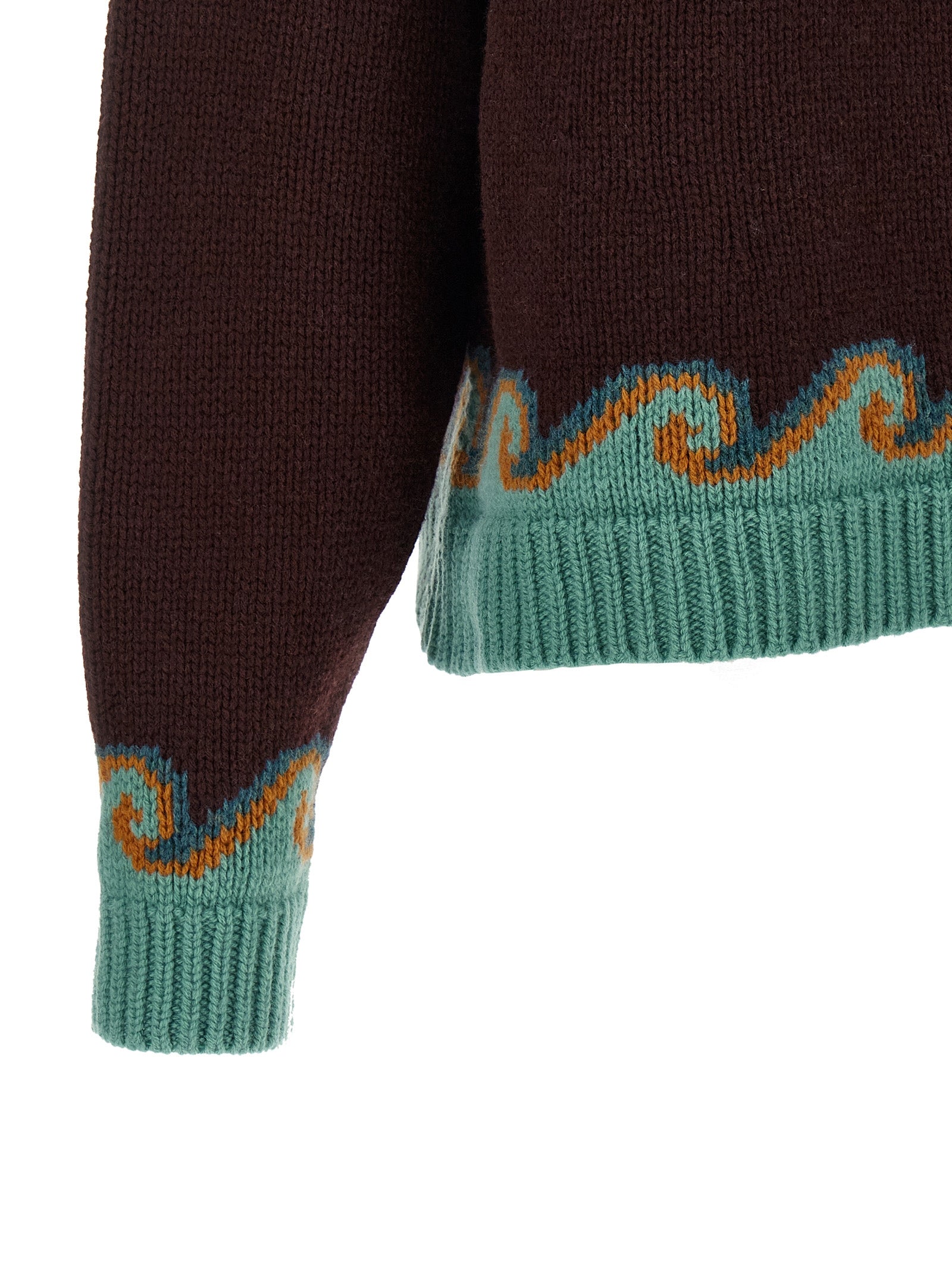 Alanui Brown Virgin Wool Cardigan
