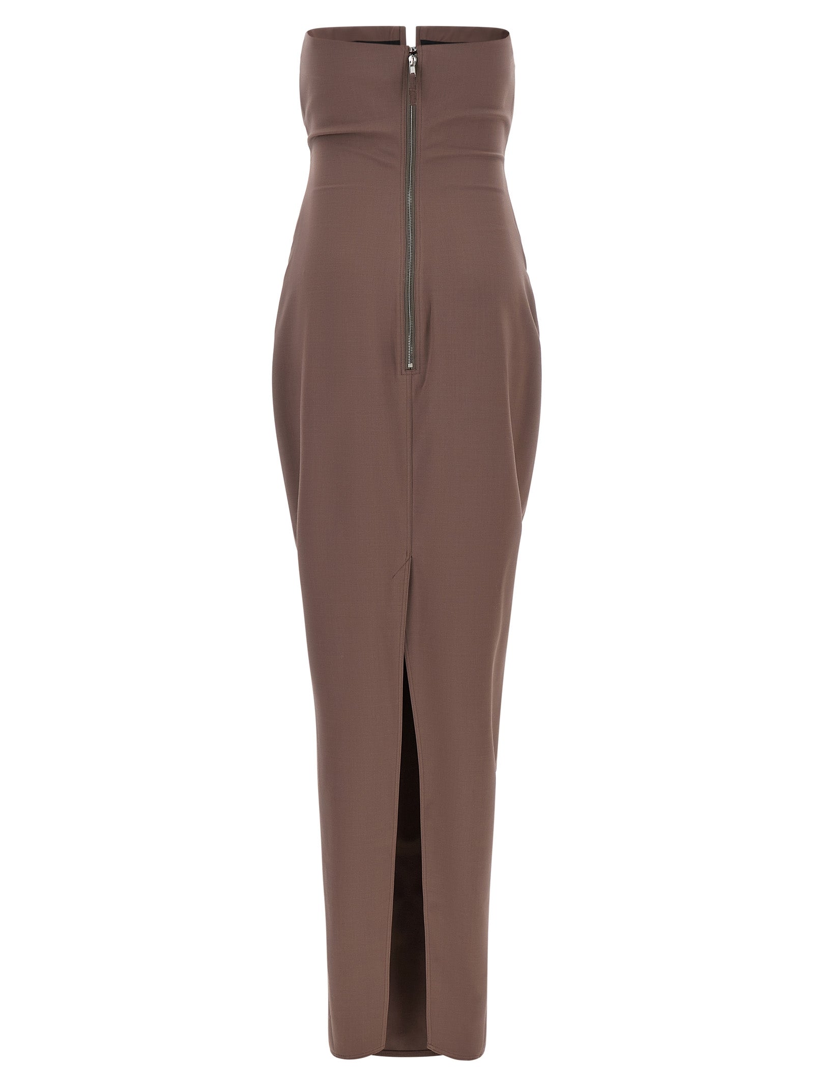 Rick Owens Brown Wool Long Dress