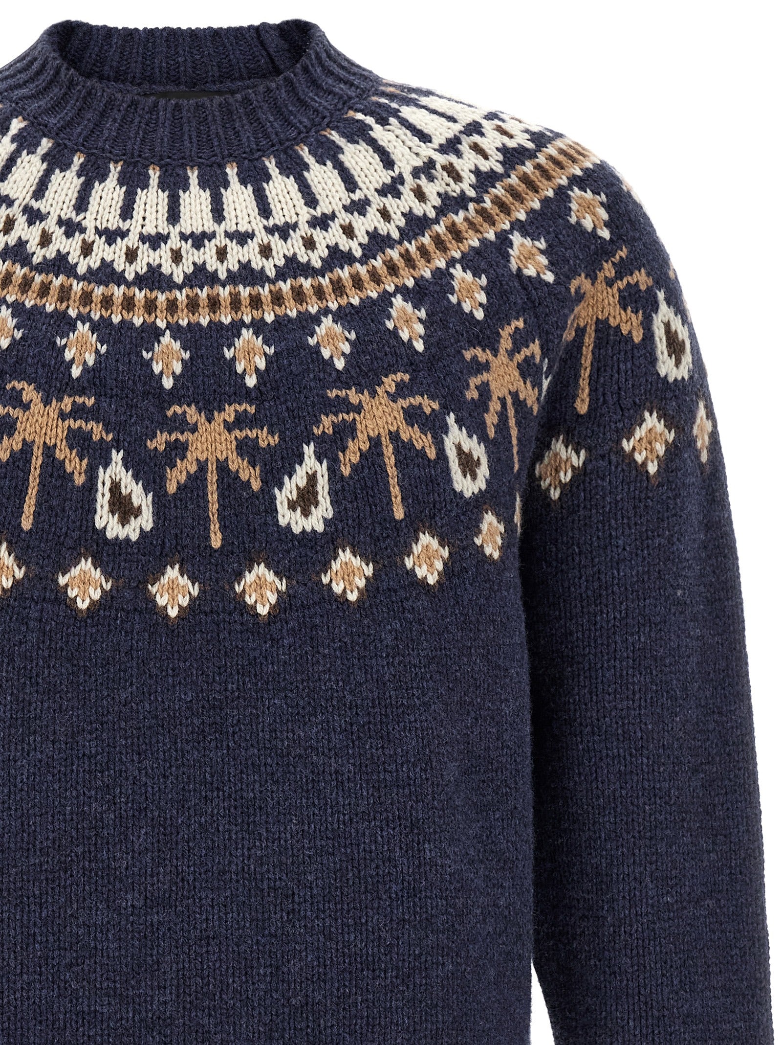 Alanui Blue Virgin Wool Cardigan