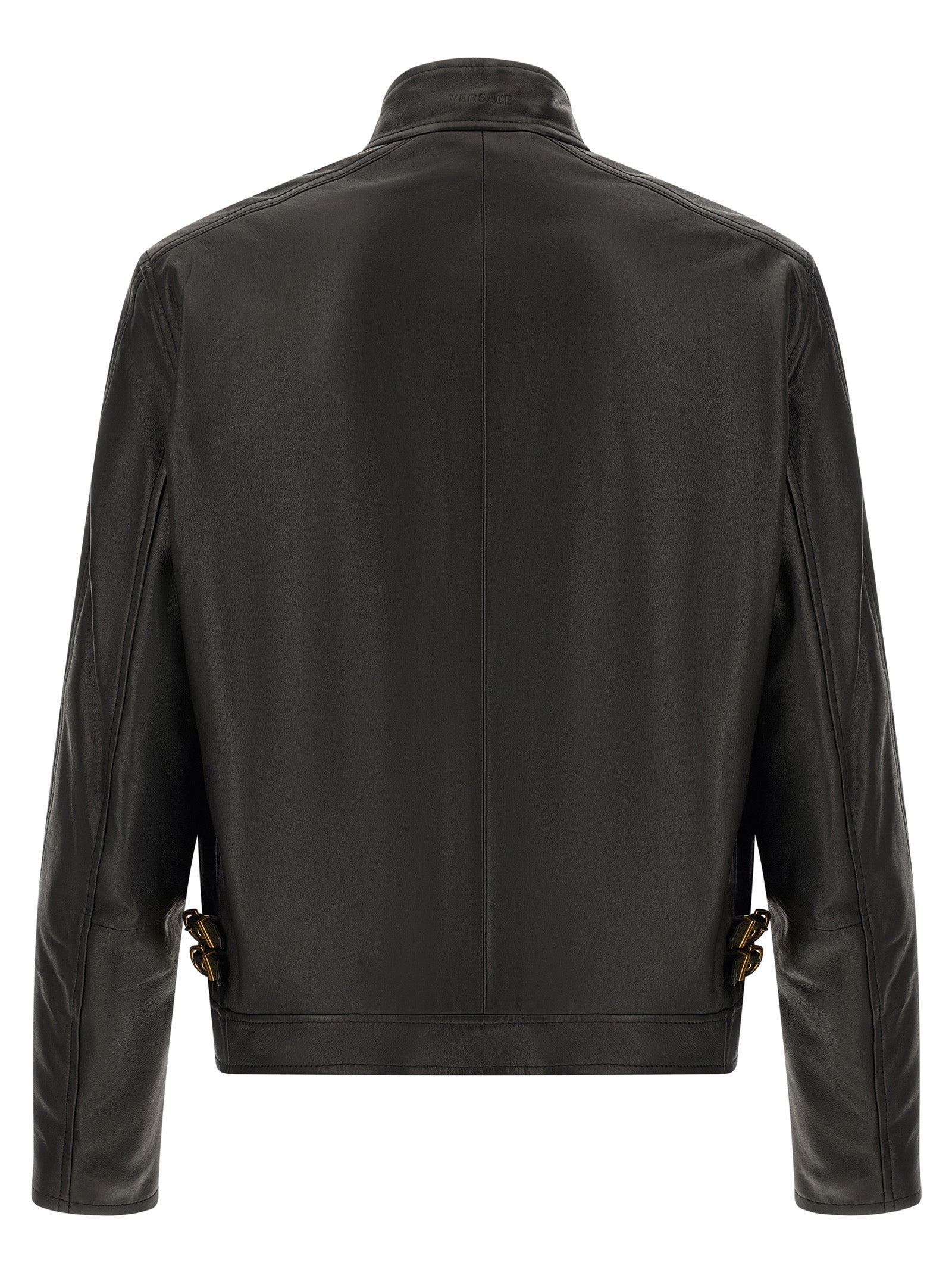Versace Black Lamb Leather Leather Jacket