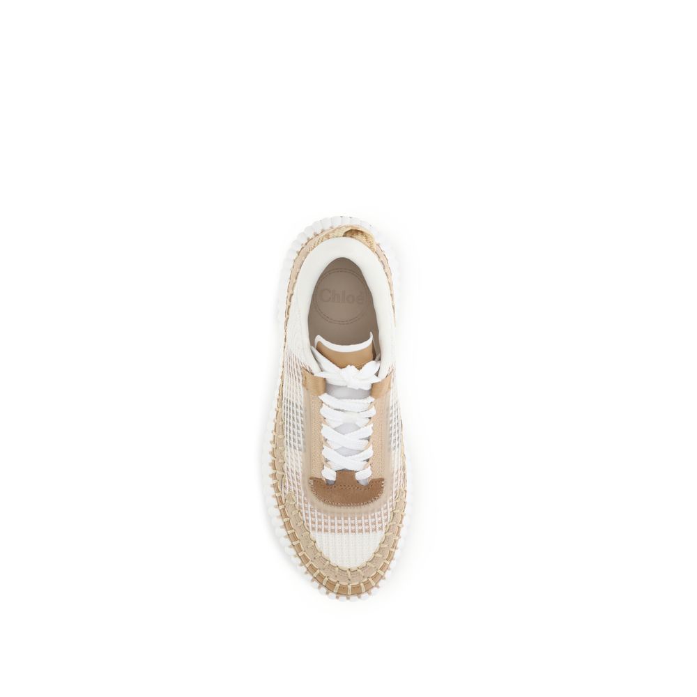 Chloé Beige Nylon Athletic Sneakers