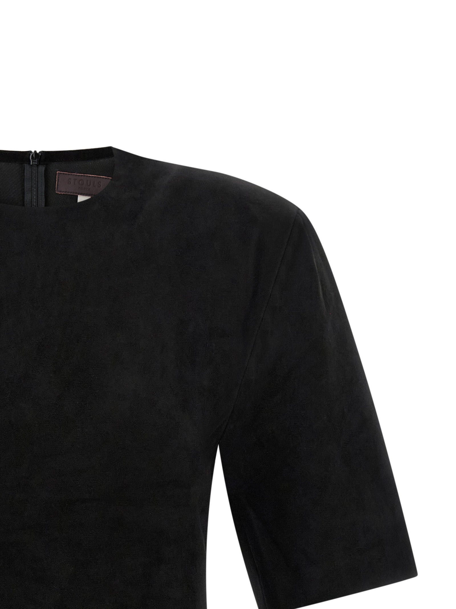 STOULS Black Lamb Leather T-Shirt