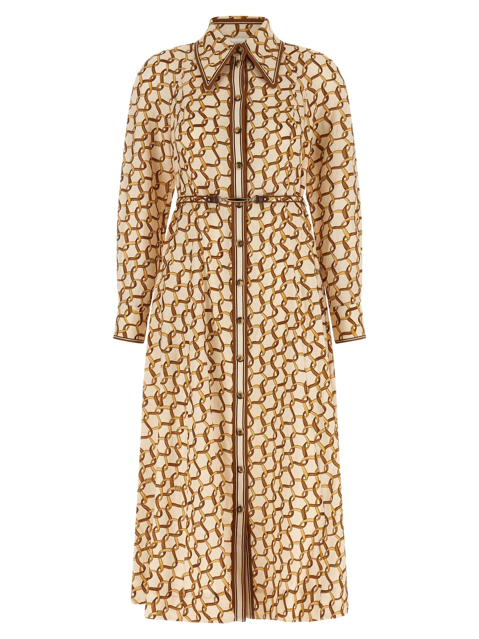Zimmermann Beige Linen Midi Dress