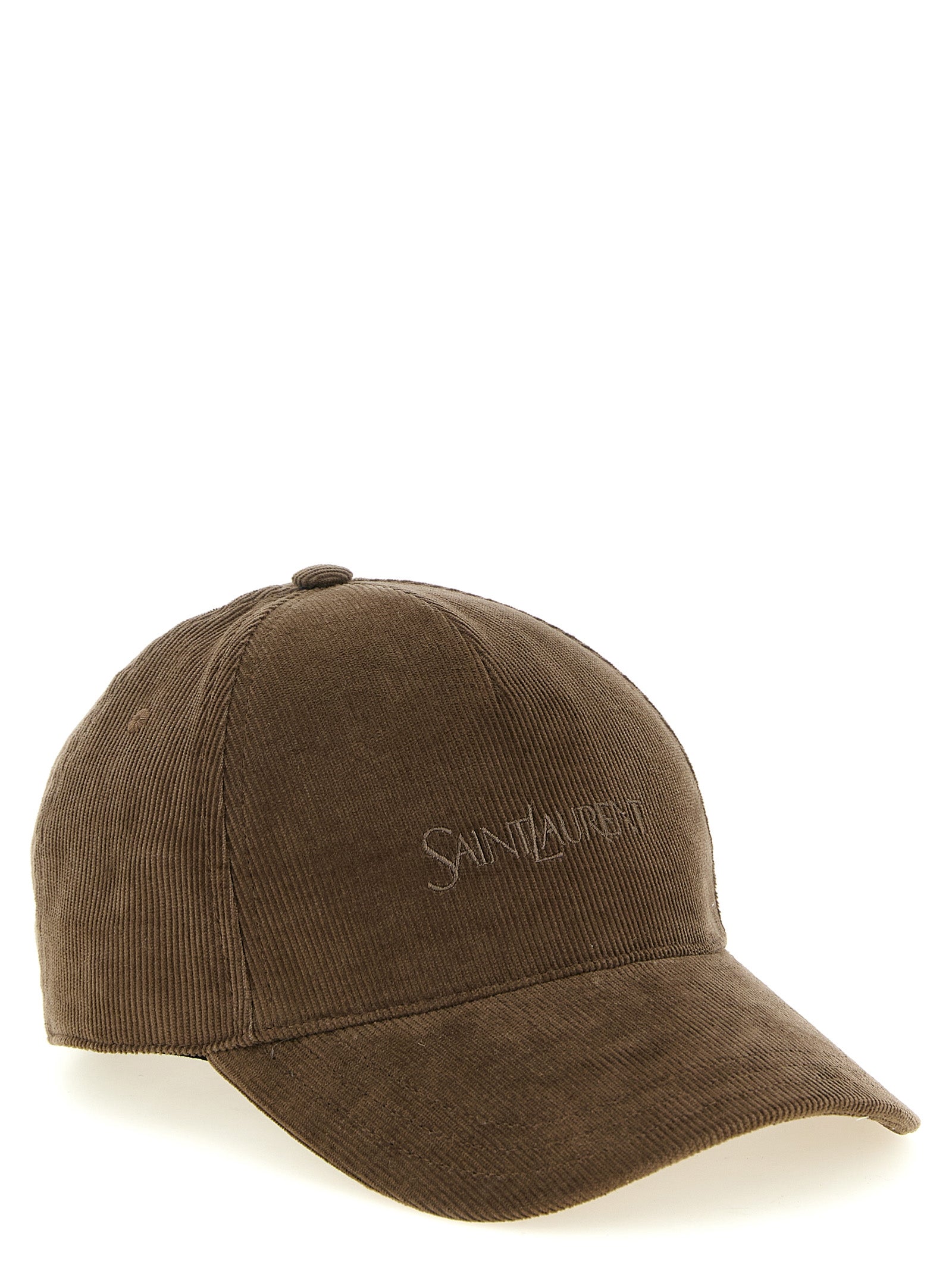 Saint Laurent Brown Cotton Cap (Baseball Hat)