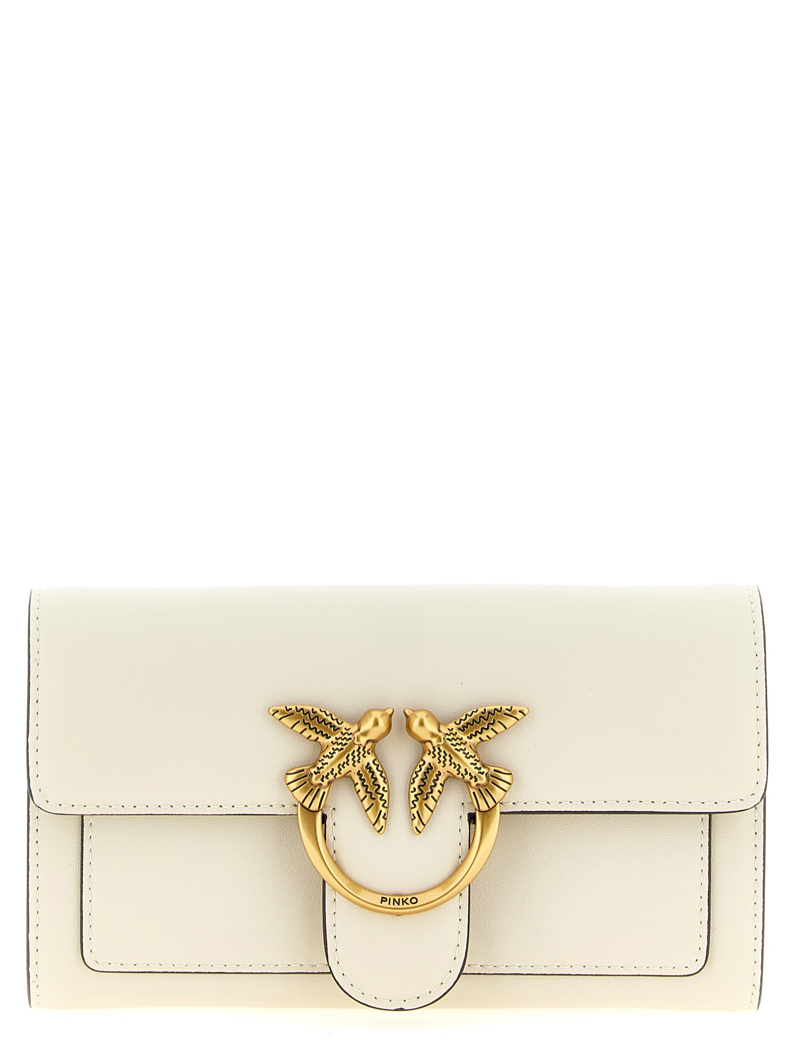 PINKO White Calfskin Cardholder