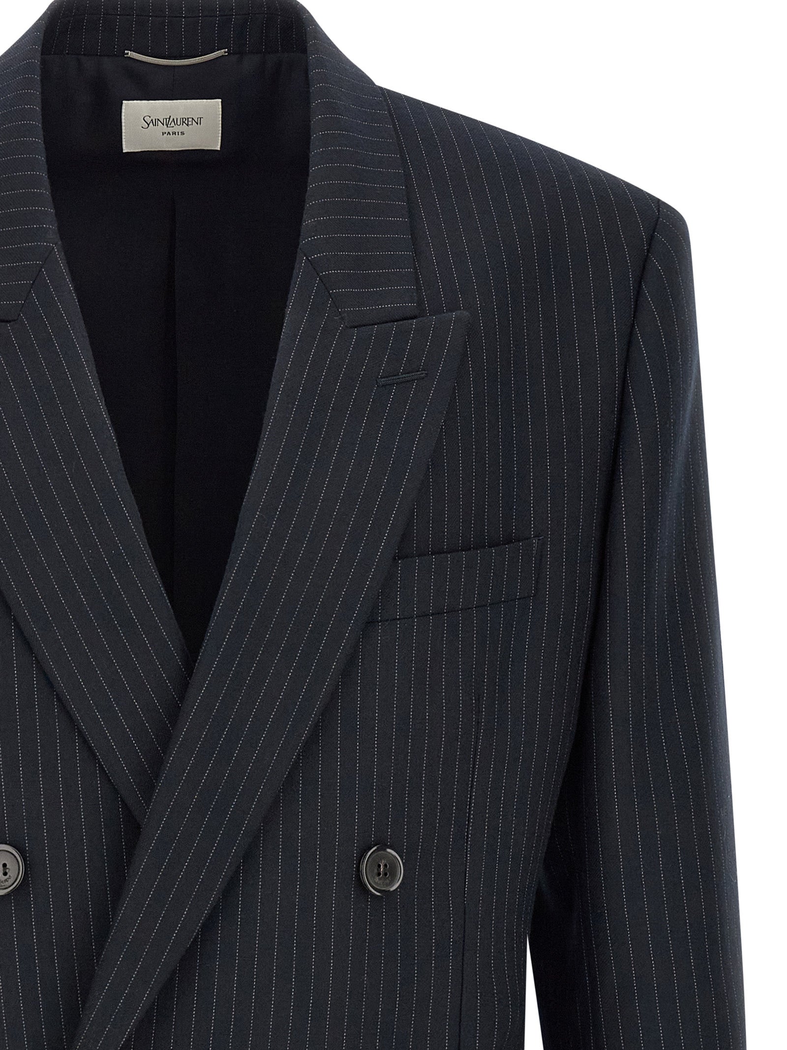 Saint Laurent Blue Wool Blazer