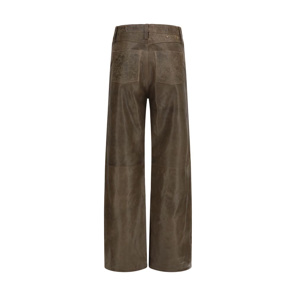Golden Goose Brown Leather Pants