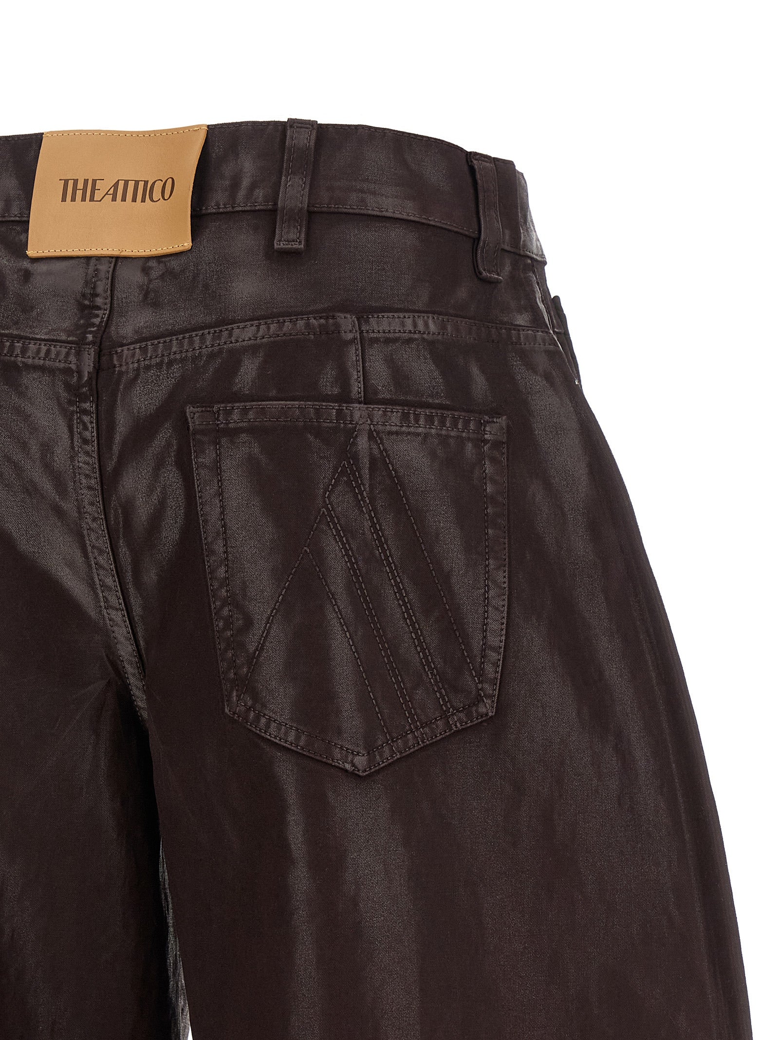 The Attico Purple Cotton Cropped Pants