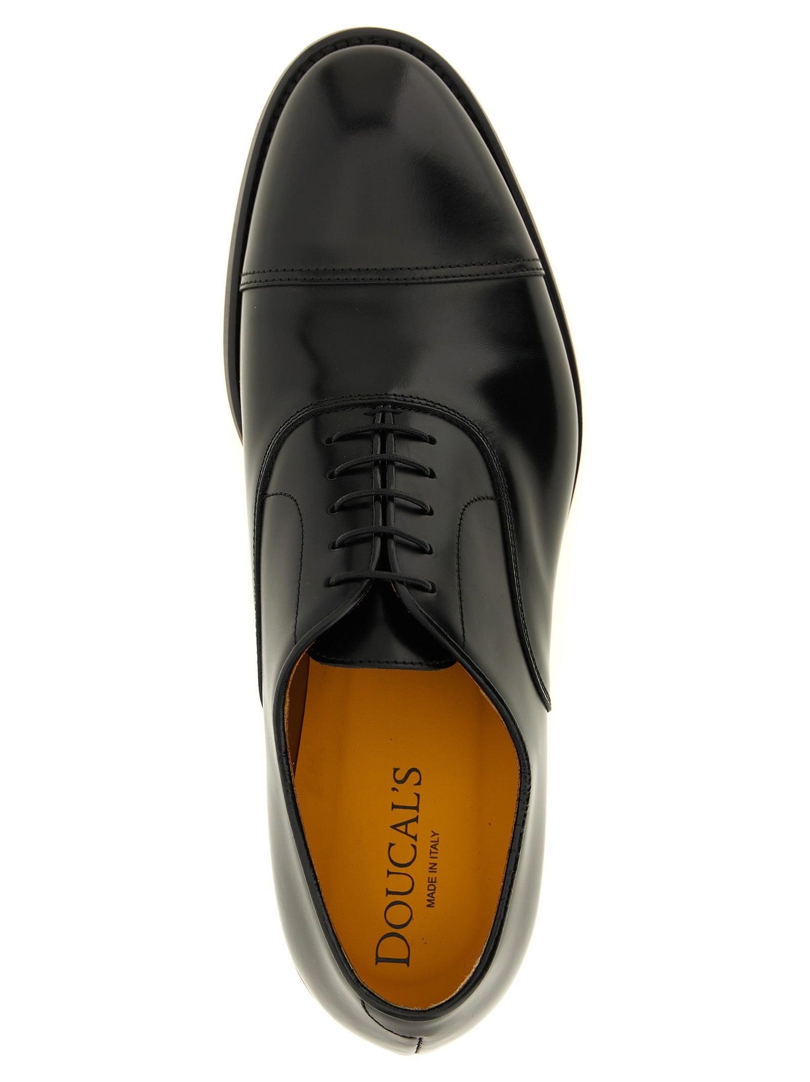 Doucal's Black Leather Oxfords And Derbies