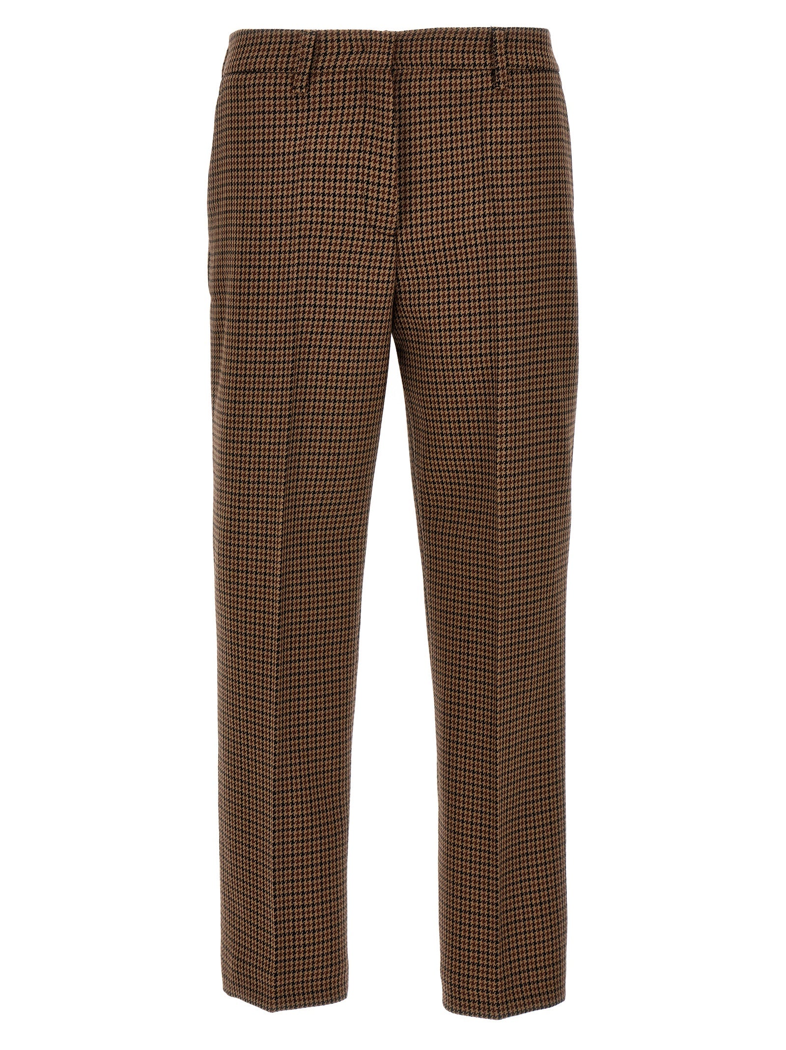 Prada Brown Virgin Wool Casual Pants