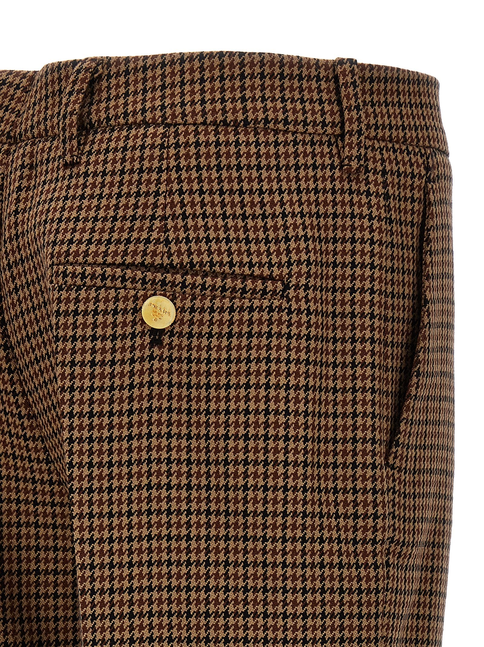 Prada Brown Virgin Wool Casual Pants